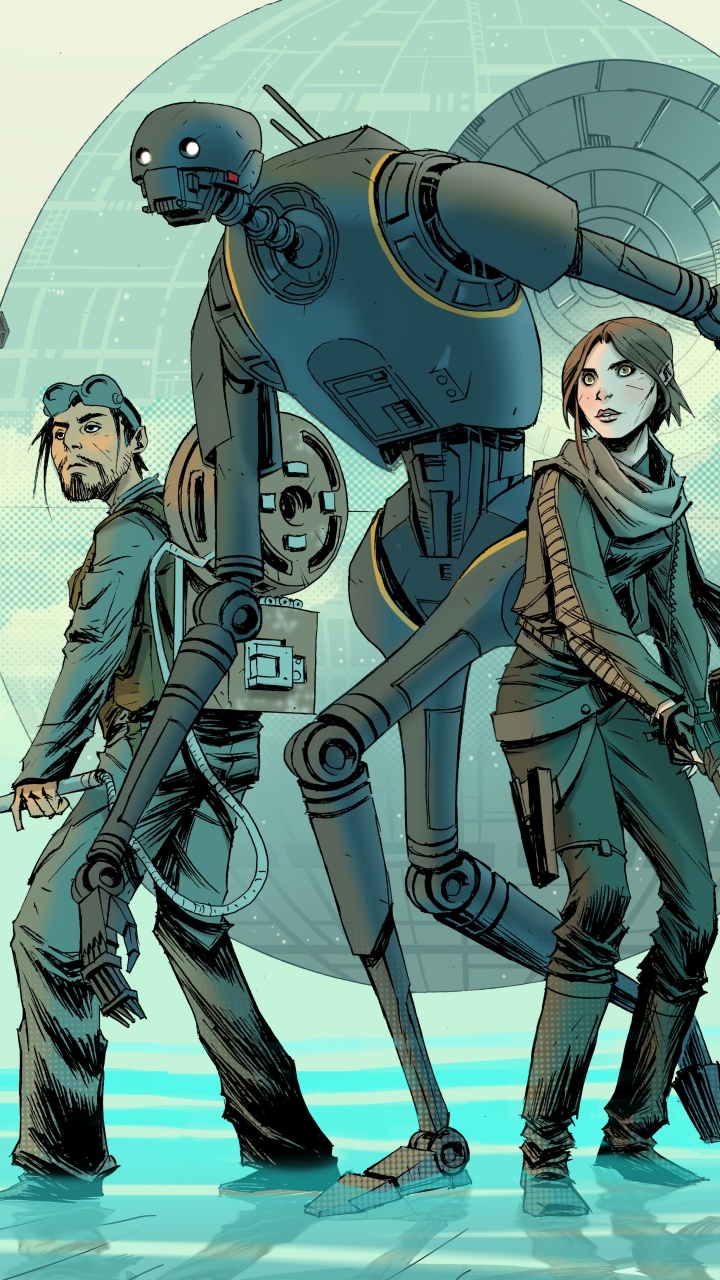 Movie Rogue One: A Star Wars Story, K-2SO, Jyn Erso, Star Wars, Bodhi Rook, 720x1280, Phone HD Wallpaper