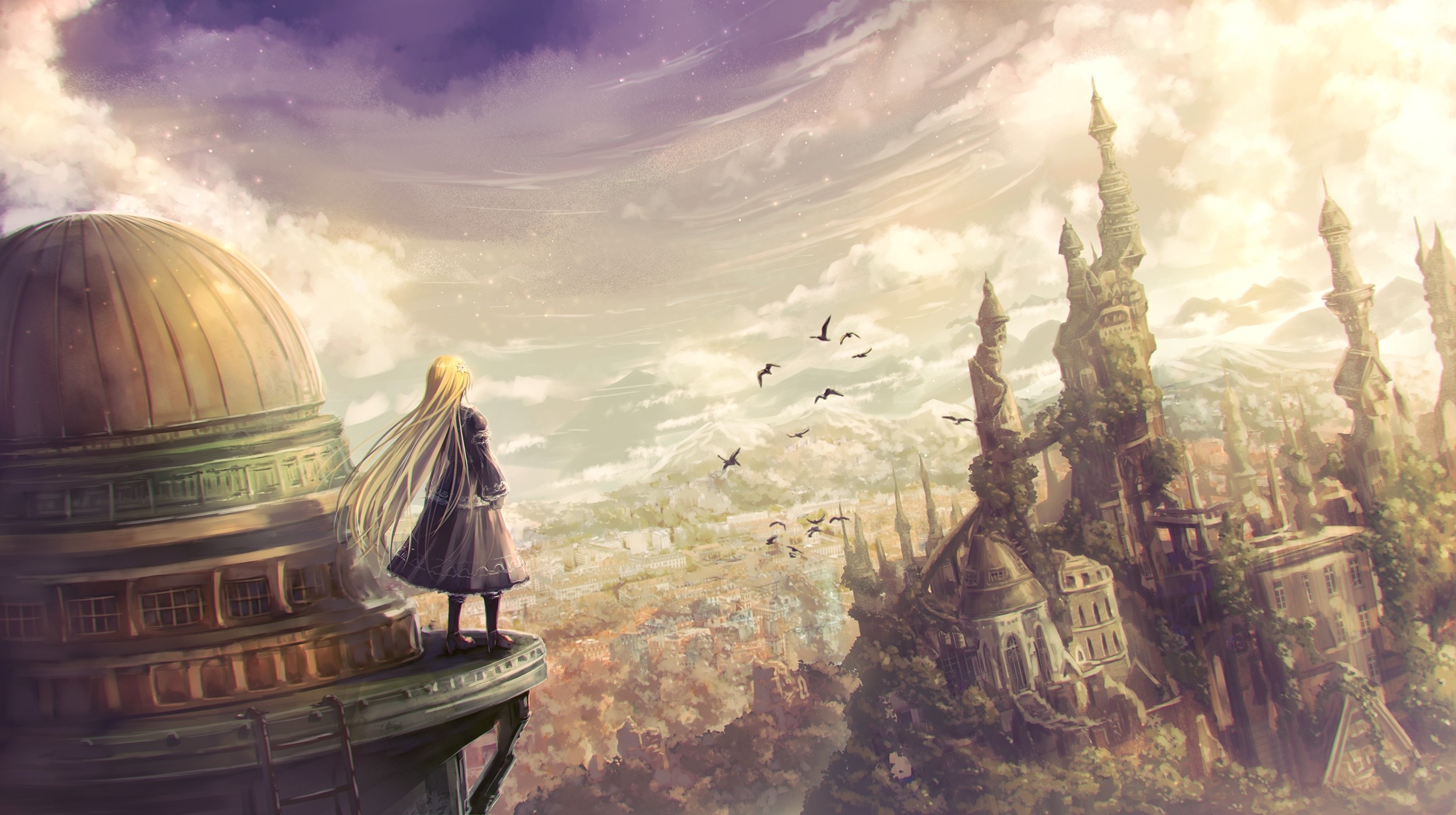 anime girl, anime, artist, artwork, digital art, hd, fantasy, HD Wallpaper