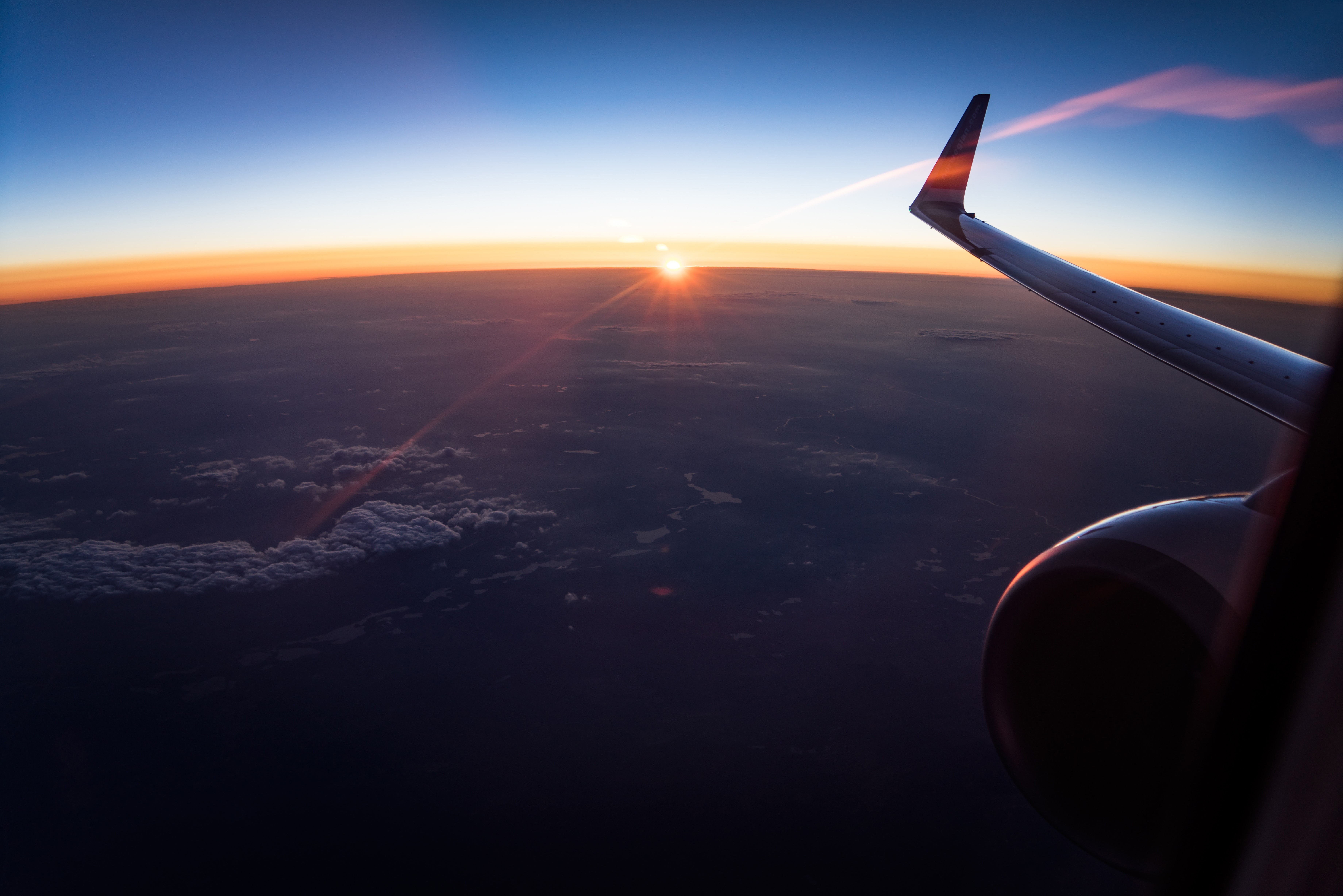 clouds, sunset, airplane, nature, hd, 4k, 5k, 8k, HD Wallpaper