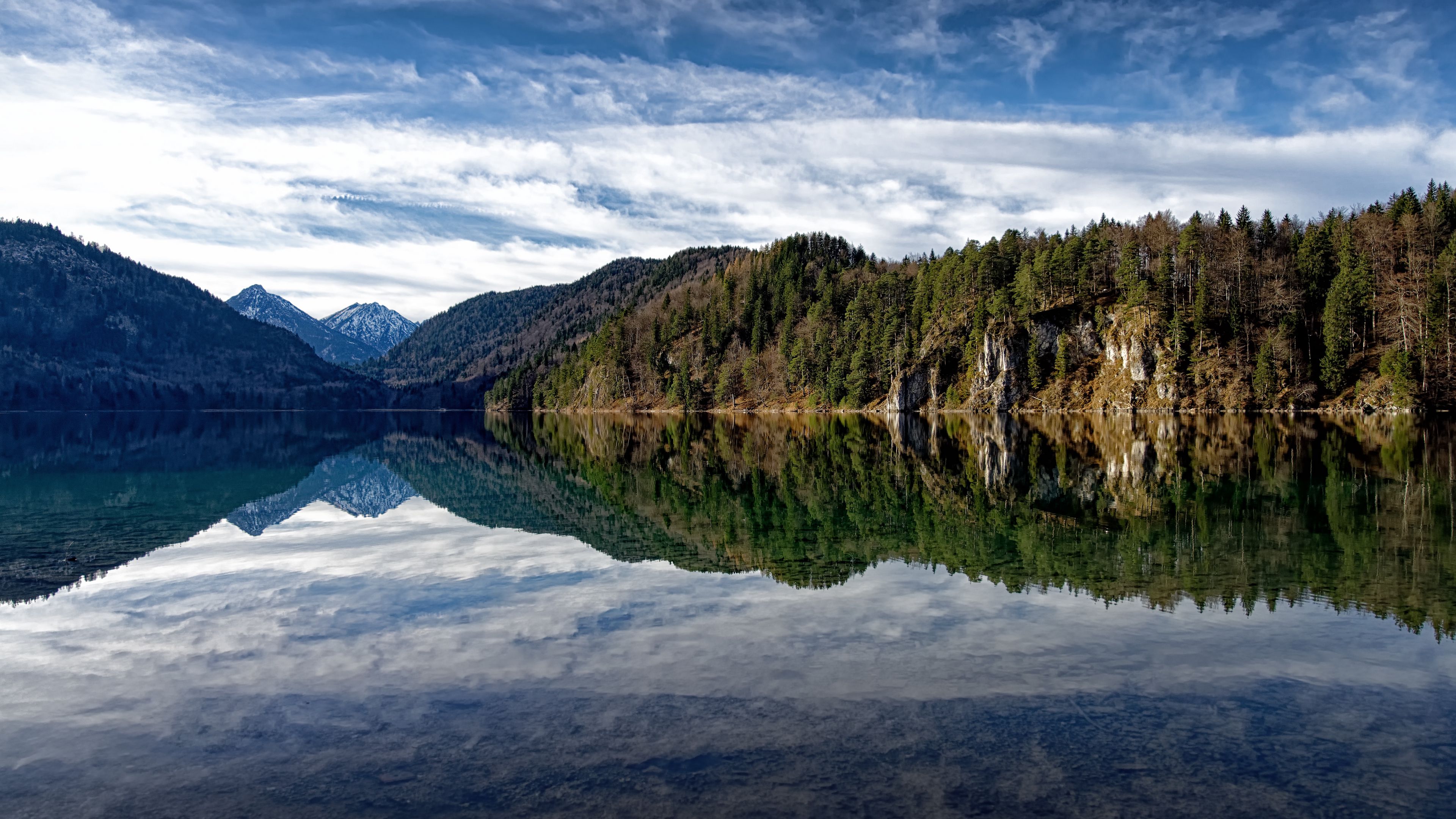 lake, mountains, water, reflection, nature, landscape, 4k, HD Wallpaper