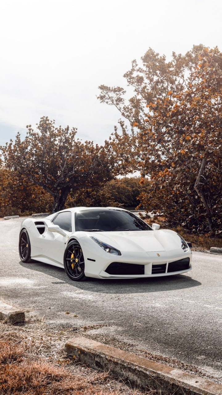 Vehicles Ferrari 488, Vehicle, Car, Ferrari, Supercar, White Car, 720x1280, Phone HD Wallpaper