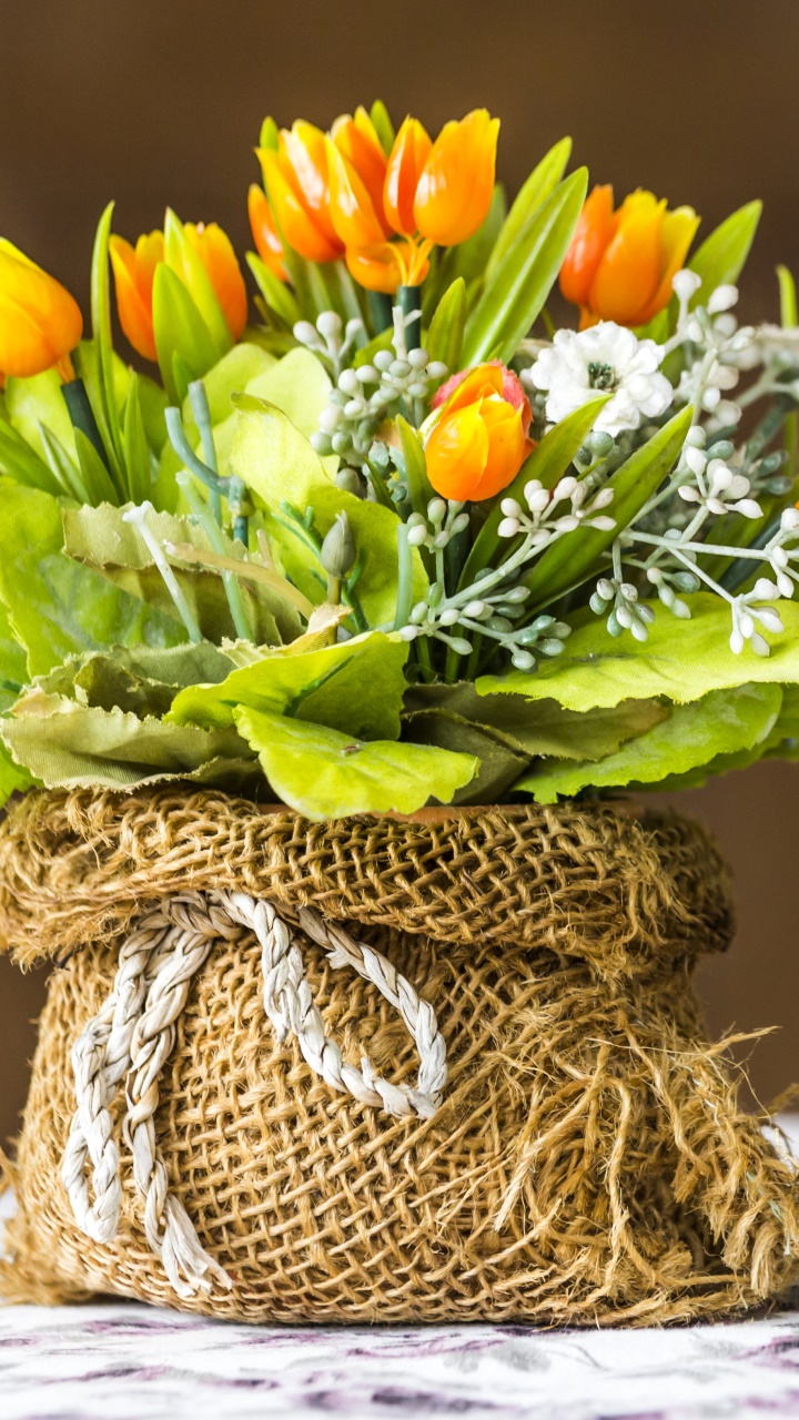 Man Made Flower, Bouquet, Yellow Flower, 720x1280, Phone HD Wallpaper