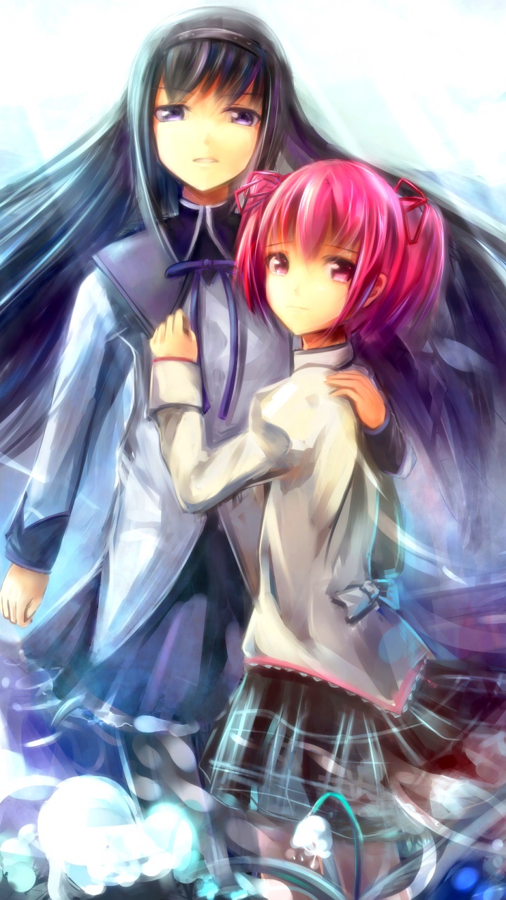 Anime Puella Magi Madoka Magica, Homura Akemi, Madoka Kaname, 720x1280, Phone HD Wallpaper