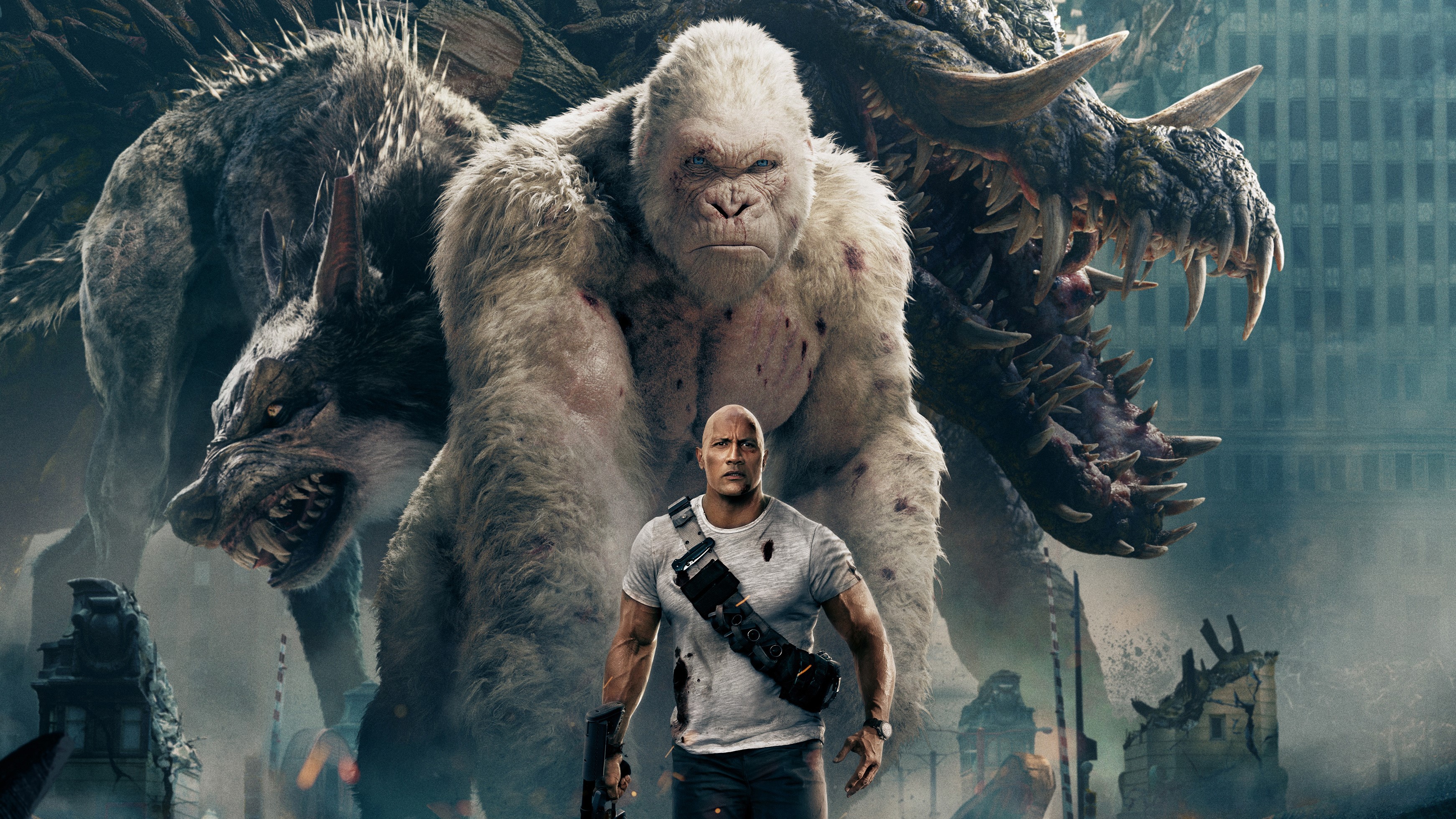 rampage, dwayne johnson, 2018 movies, movies, hd, 4k, poster, HD Wallpaper