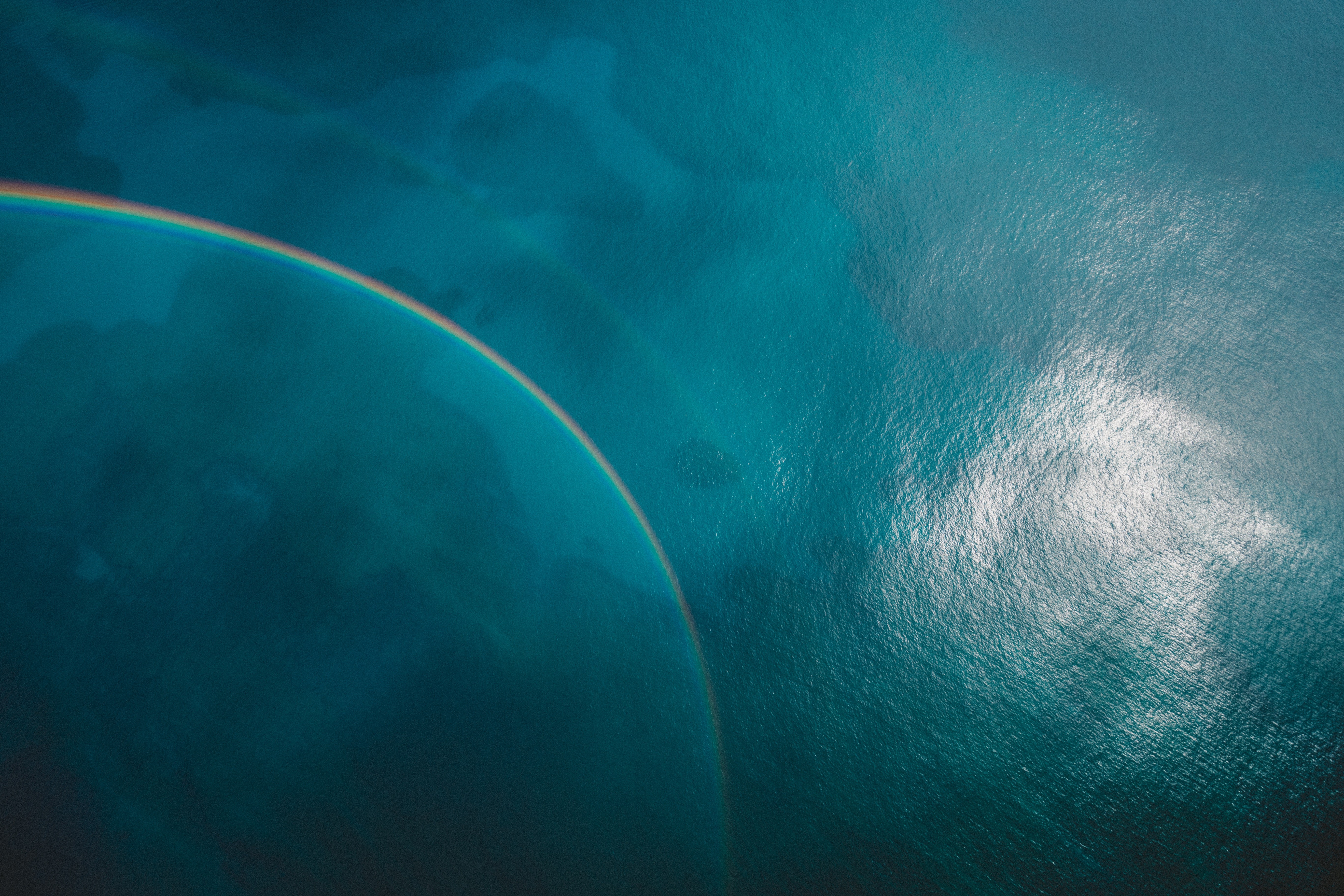 sea, reflection, nature, hd, 4k, 5k, rainbow, HD Wallpaper
