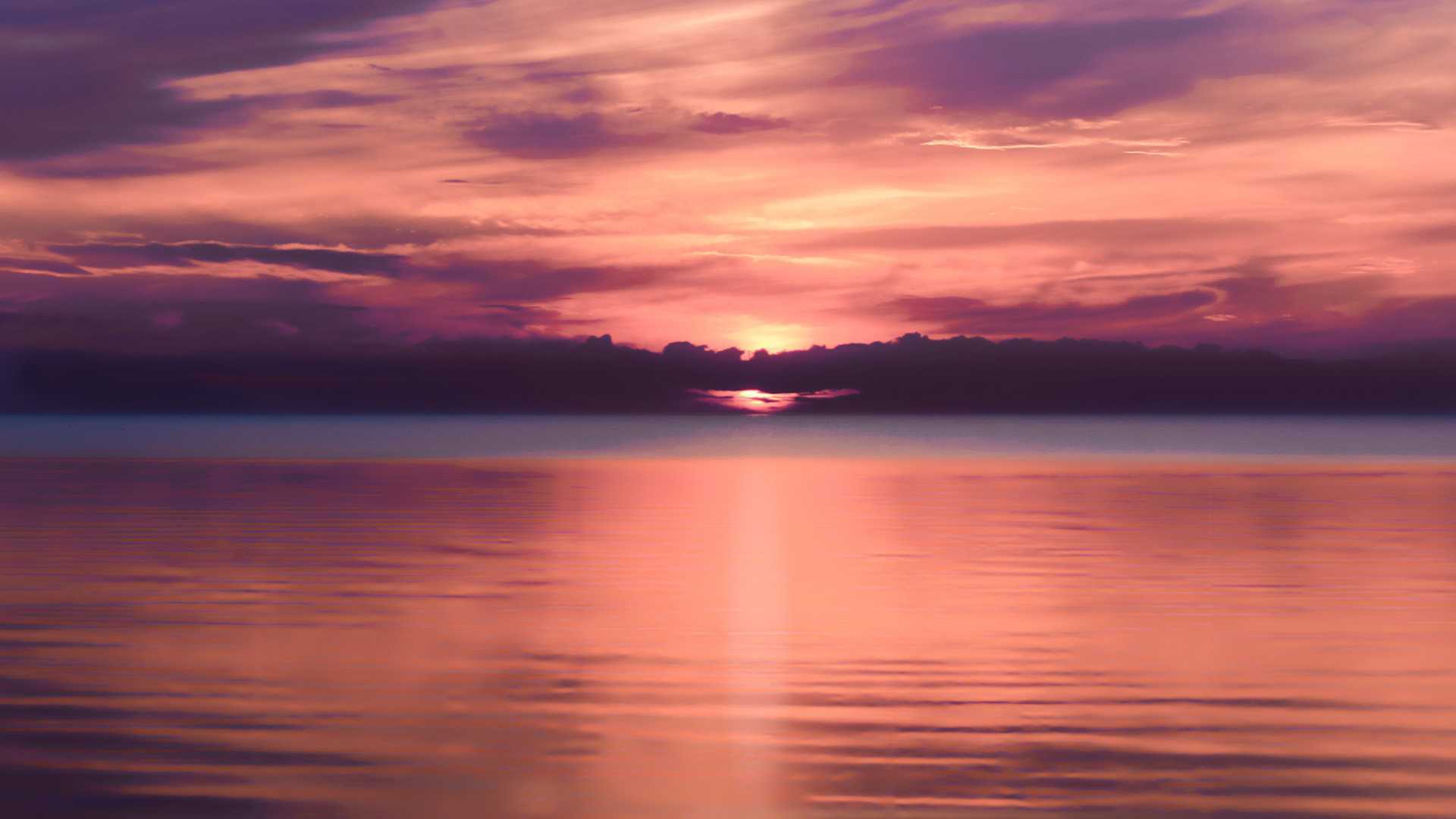 clouds, sunset, sea, nature, hd, HD Wallpaper