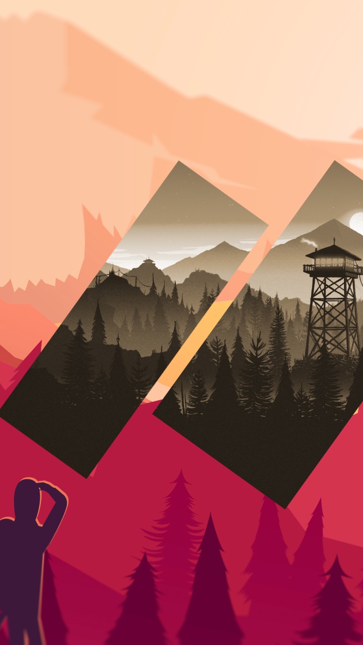Video Game Firewatch, Rectangle, Mountain, Polyscape, 720x1280, Phone HD Wallpaper