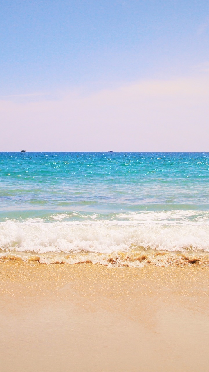 Earth Ocean, Horizon, Sea, Beach, Wave, 720x1280, Phone HD Wallpaper