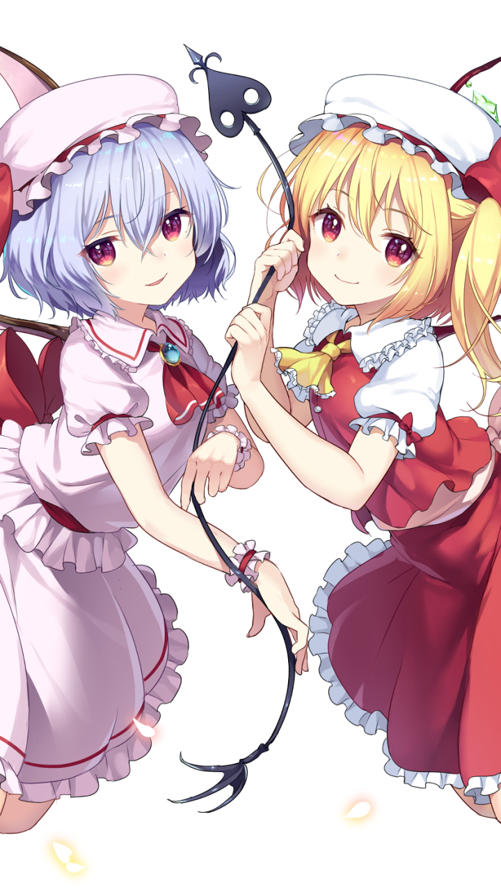 Anime Touhou, Remilia Scarlet, Flandre Scarlet, 720x1280, Phone HD Wallpaper