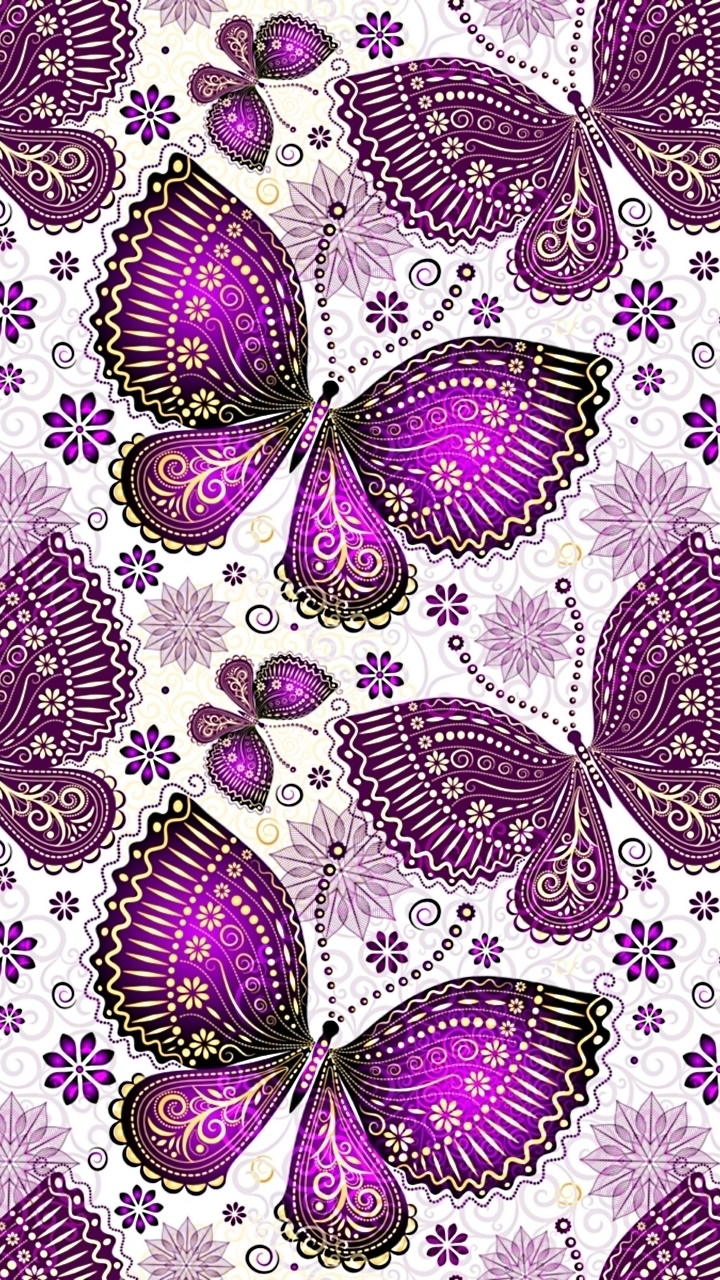 Artistic Butterfly, Design, Purple, 720x1280, Phone HD Wallpaper