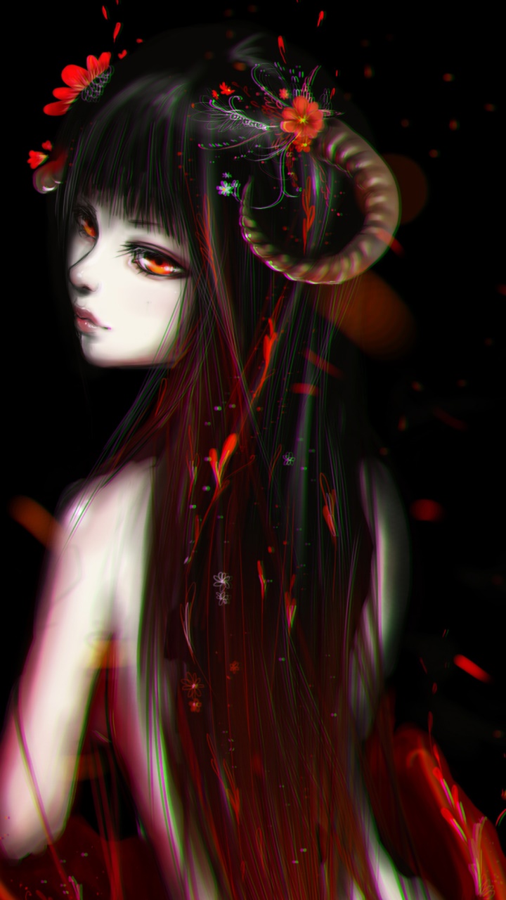 Fantasy Demon, Asian, Horns, 720x1280, Phone HD Wallpaper