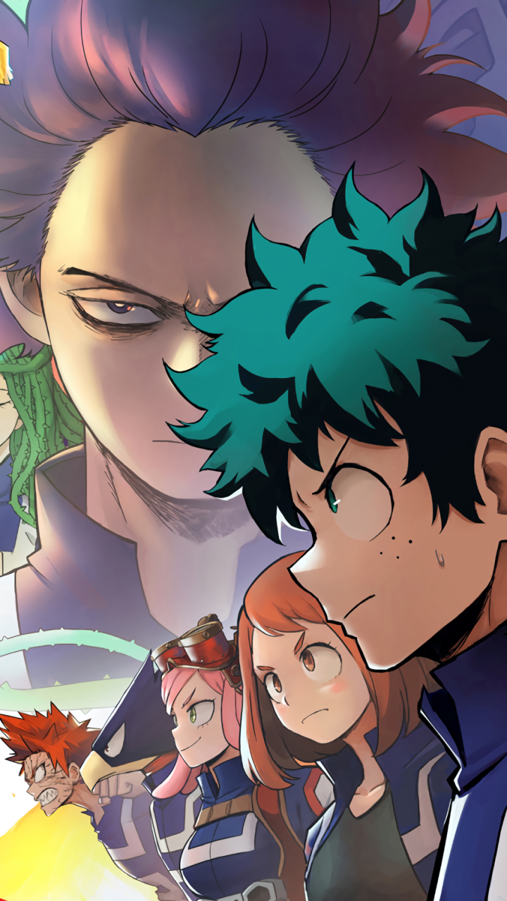 Anime My Hero Academia, Izuku Midoriya, Fumikage Tokoyami, Eijiro Kirishima, All Might, Hitoshi Shinso, 720x1280, Phone HD Wallpaper