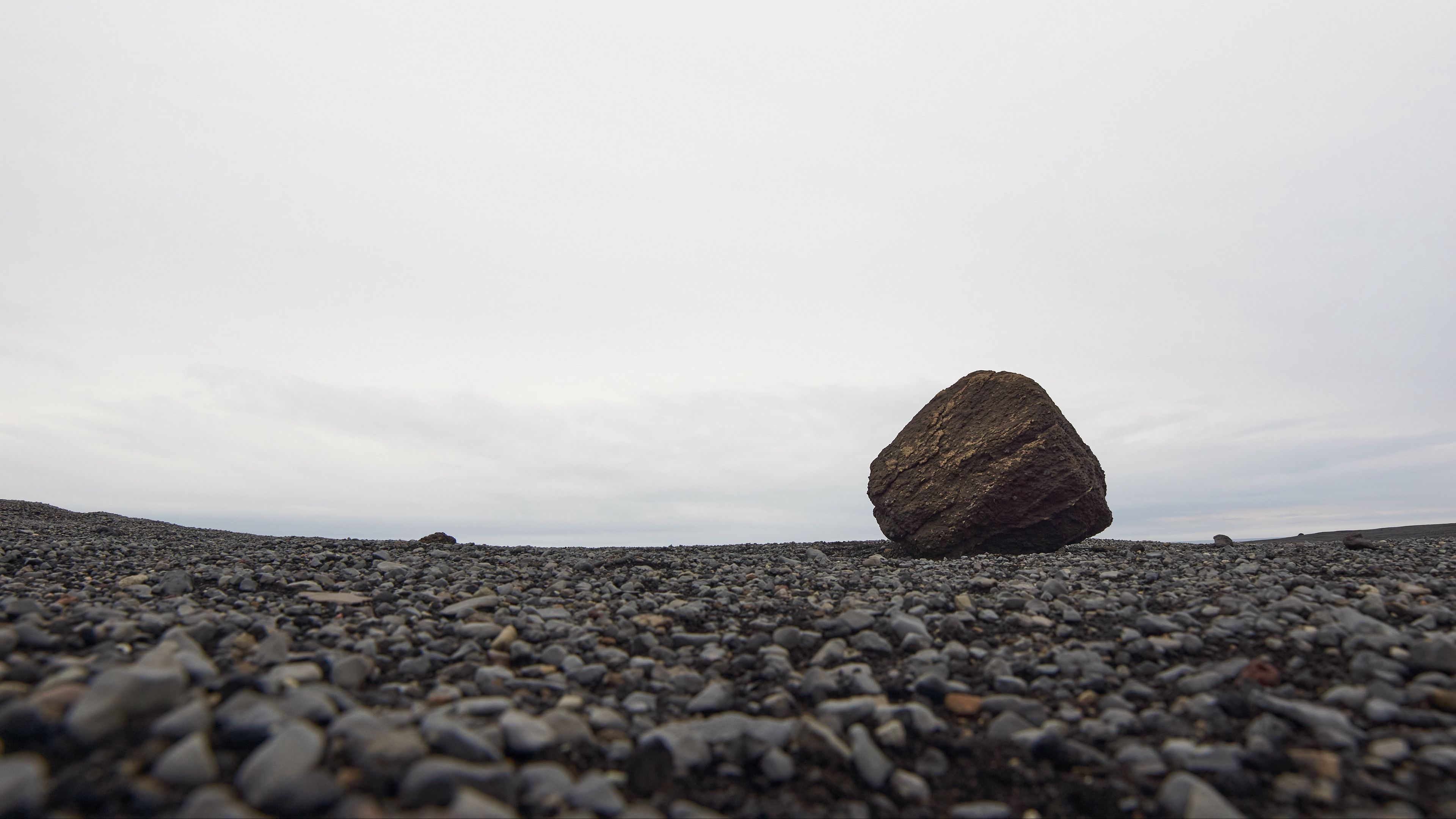 horizon, stone, block, sky, 4k, HD Wallpaper