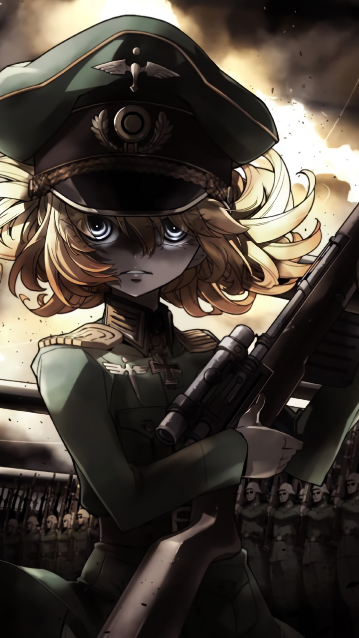 Anime Youjo Senki, Tanya Degurechaff, 720x1280, Phone HD Wallpaper