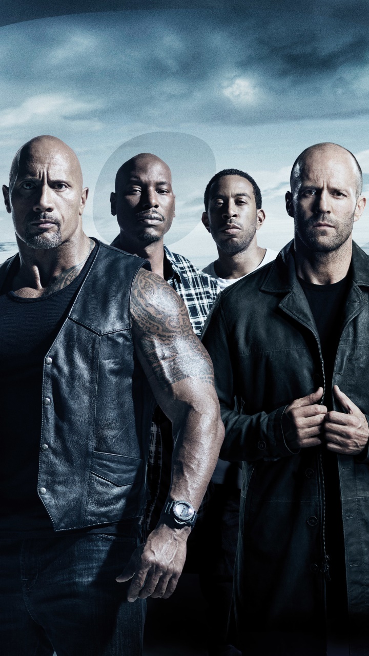 Movie The Fate of The Furious, Charlize Theron, Dwayne Johnson, Ludacris, Jason Statham, Michelle Rodriguez, 720x1280, Phone HD Wallpaper