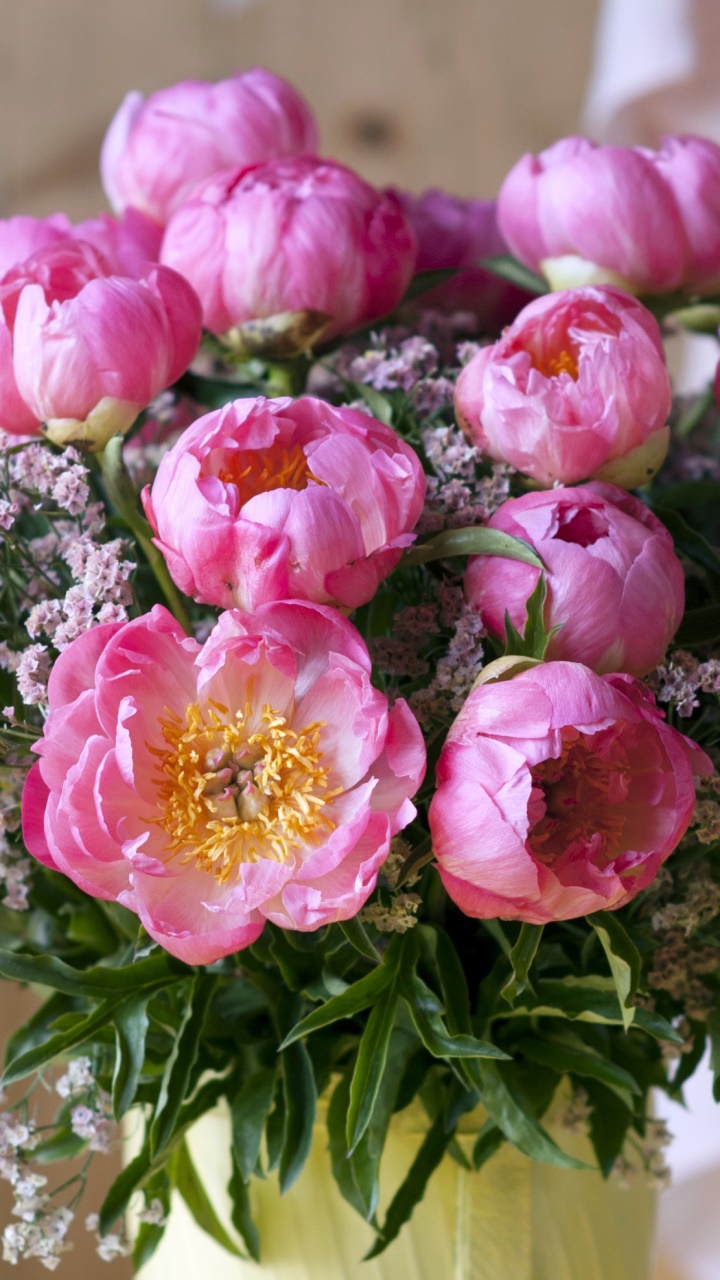 Man Made Flower, Pink Flower, Vase, Peony, 720x1280, Phone HD Wallpaper