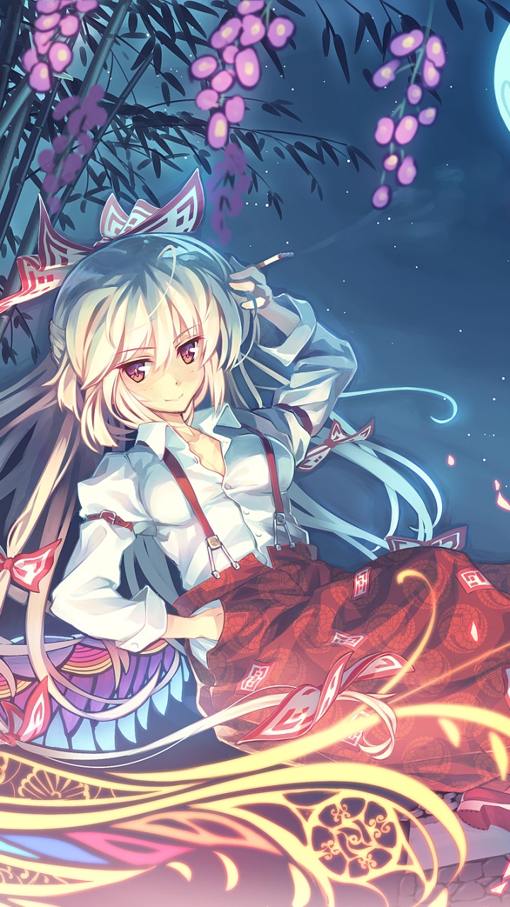 Wallpaper ID: 470511 / Anime Touhou Phone Wallpaper, Fujiwara No Mokou,  720x1280 free download