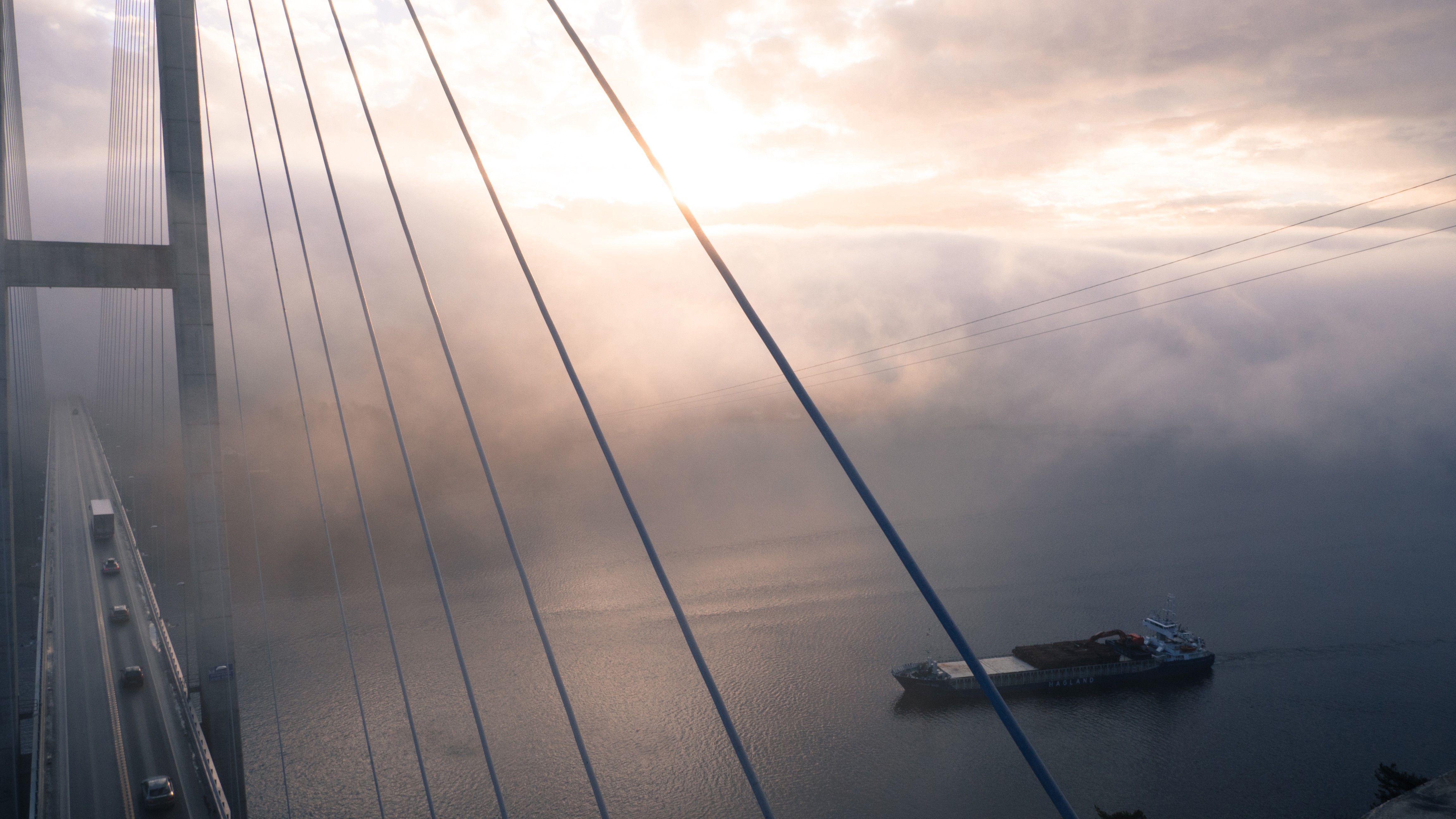 bridge, boat, clouds, photography, hd, 4k, HD Wallpaper
