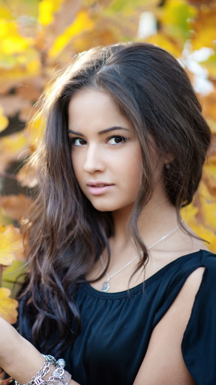 Women Model, Outdoor, Brown Eyes, Bokeh, Brunette, 720x1280, Phone HD Wallpaper