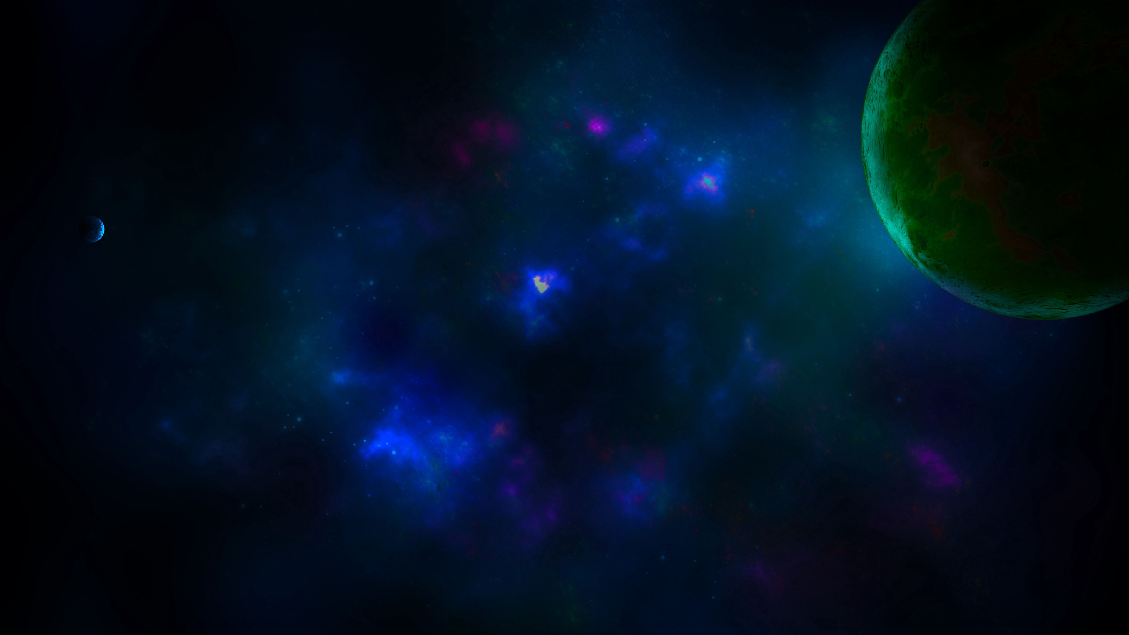 space, planet, lens flare, stars, 4k, HD Wallpaper