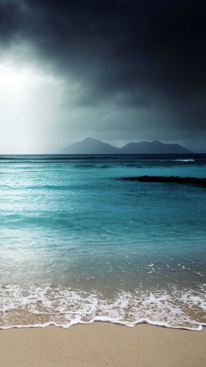 Earth Ocean, Horizon, Sea, Beach, Sunset, 720x1280, Phone HD Wallpaper
