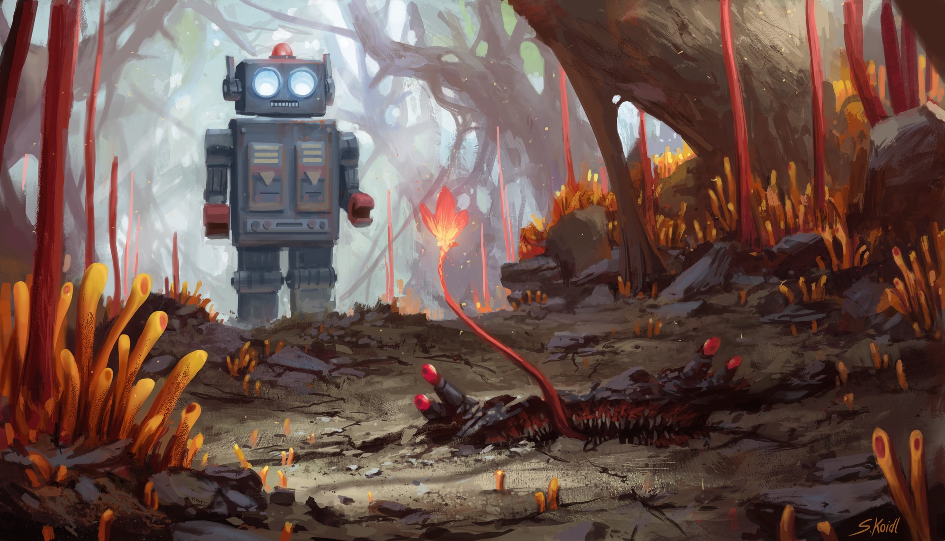 robot, artist, hd, artwork, digital art, artstation, HD Wallpaper