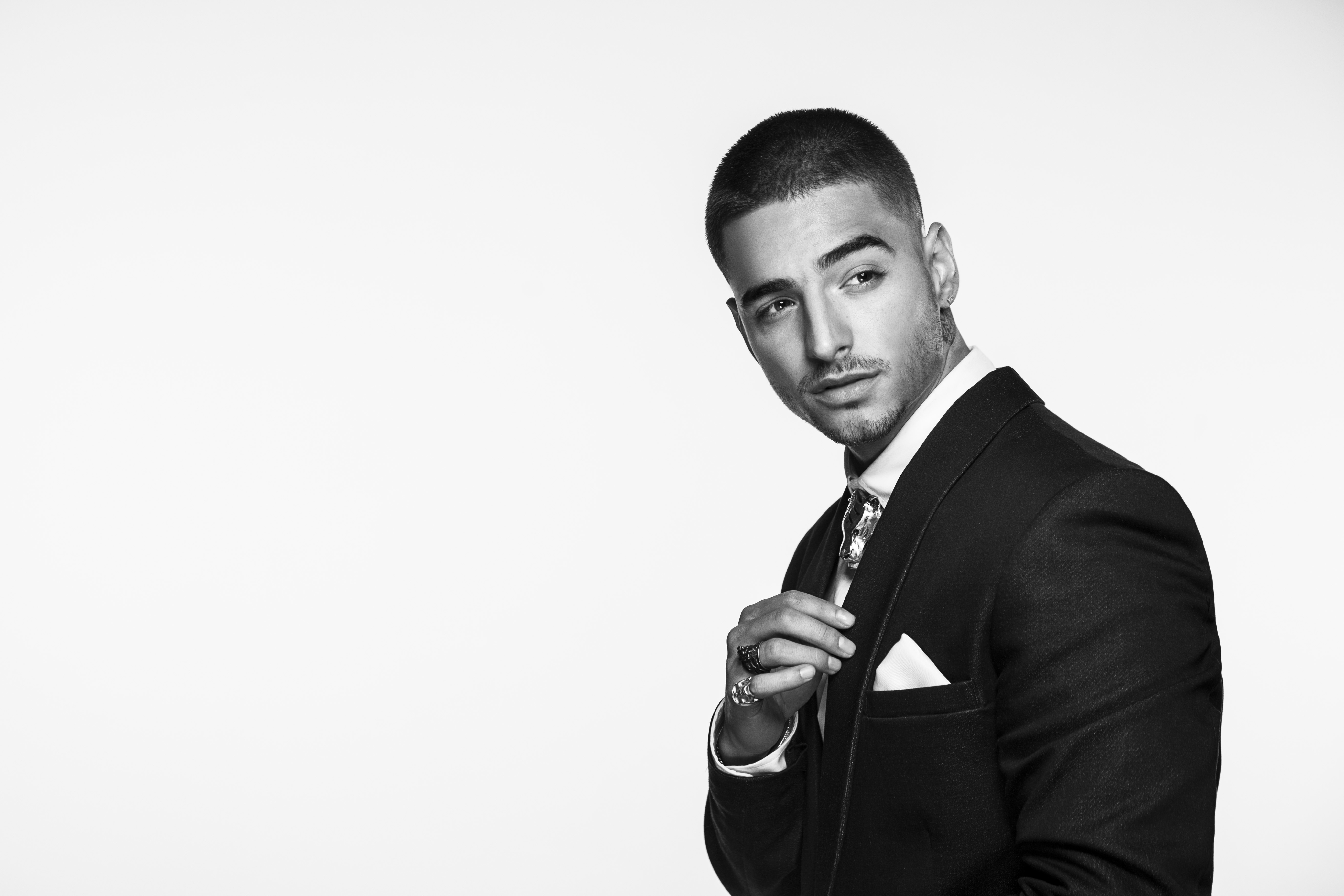 maluma, singer, music, boys, male celebrities, hd, 4k, 5k, monochrome, black and white, HD Wallpaper