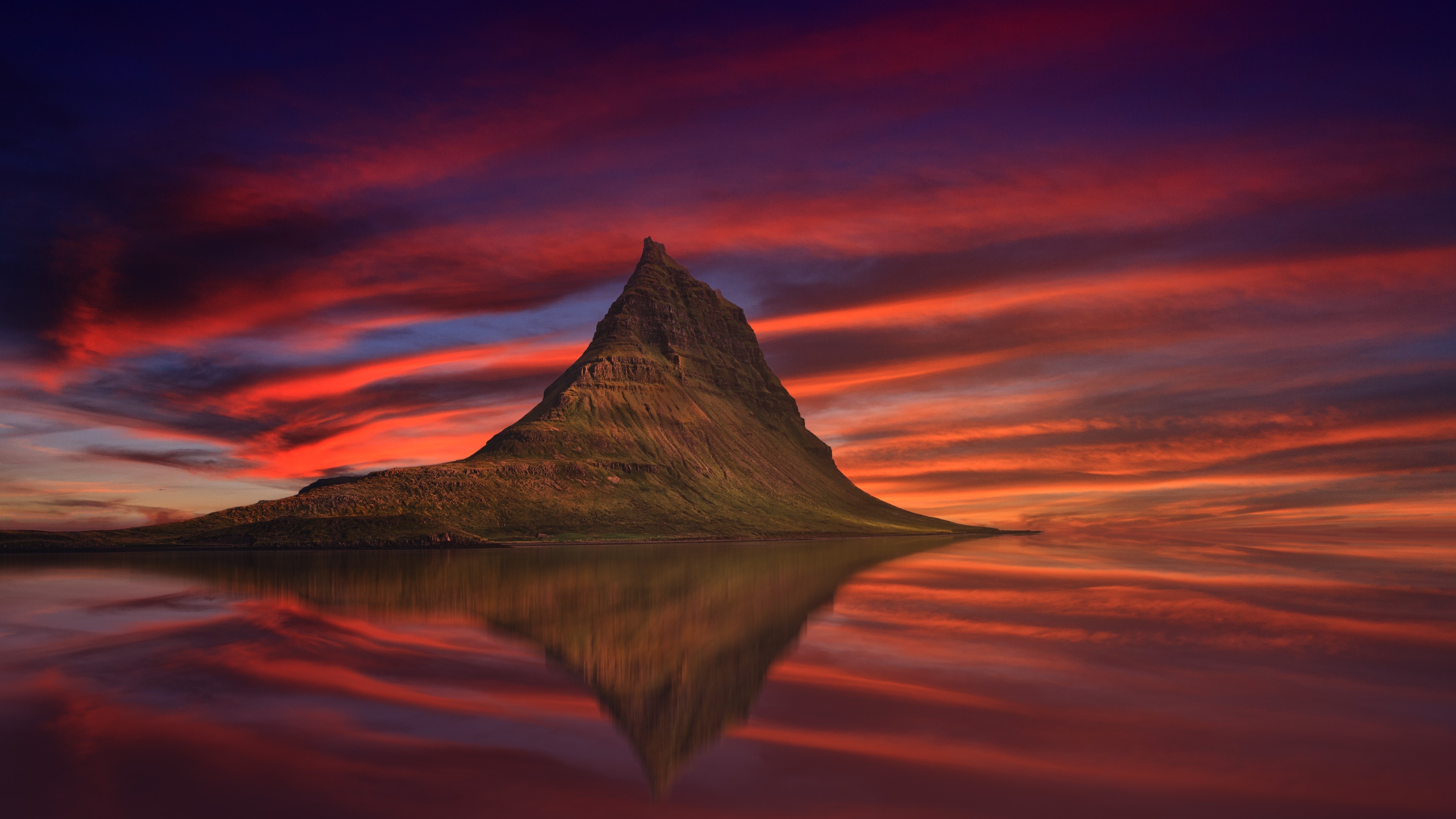 mountains, sunset, nature, dusk, hd, 4k, HD Wallpaper