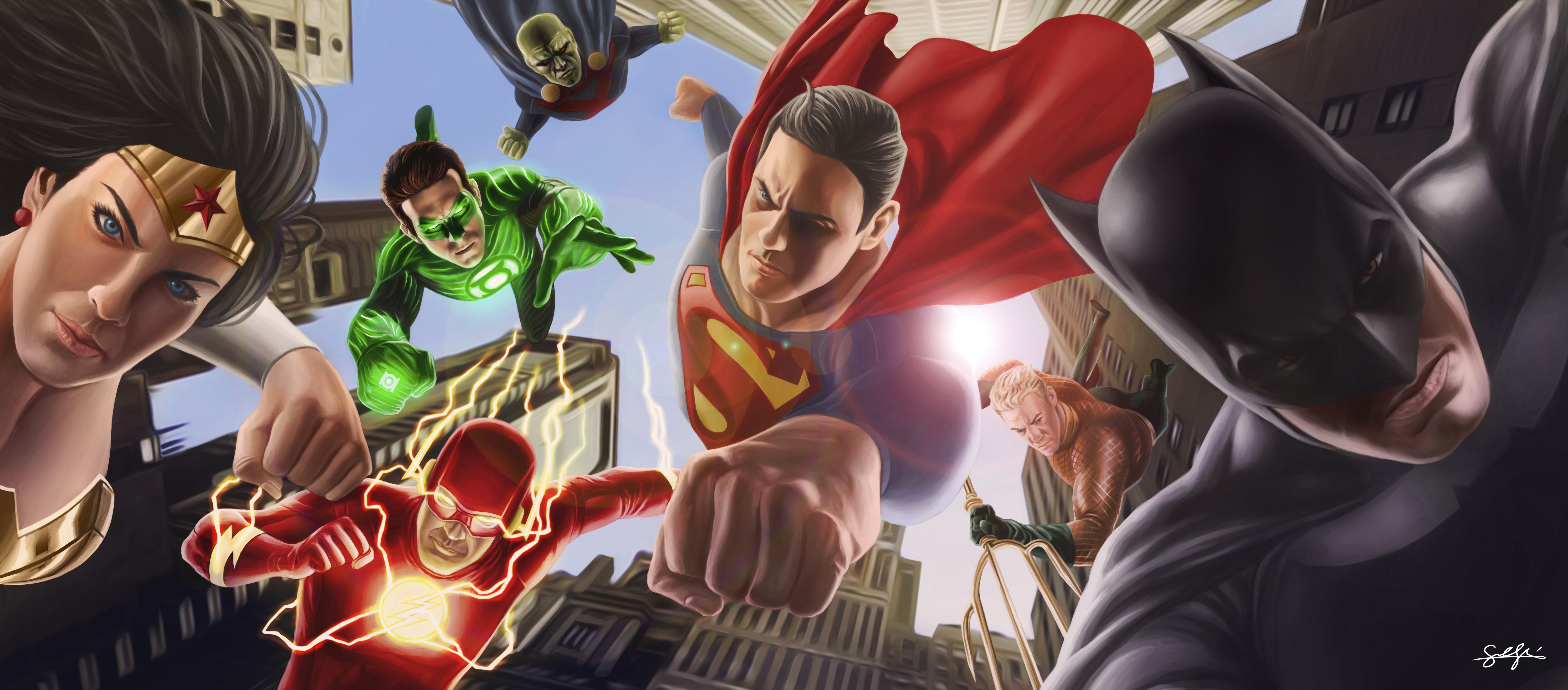 justice league, artwork, 8k, 4k, 5k, hd, superheroes, artist, deviantart, HD Wallpaper