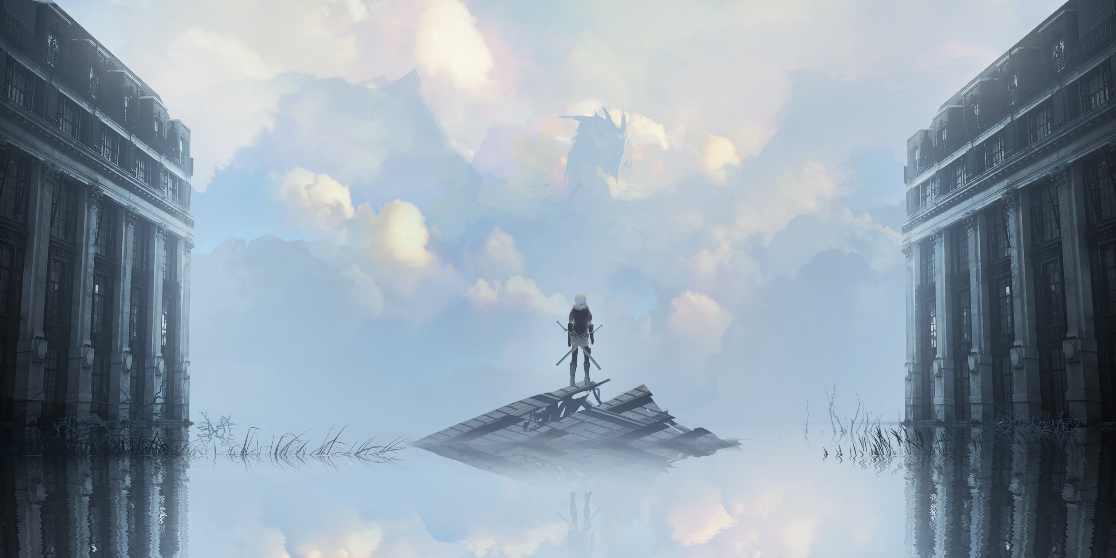 anime, artist, artwork, hd, 4k, sword, HD Wallpaper