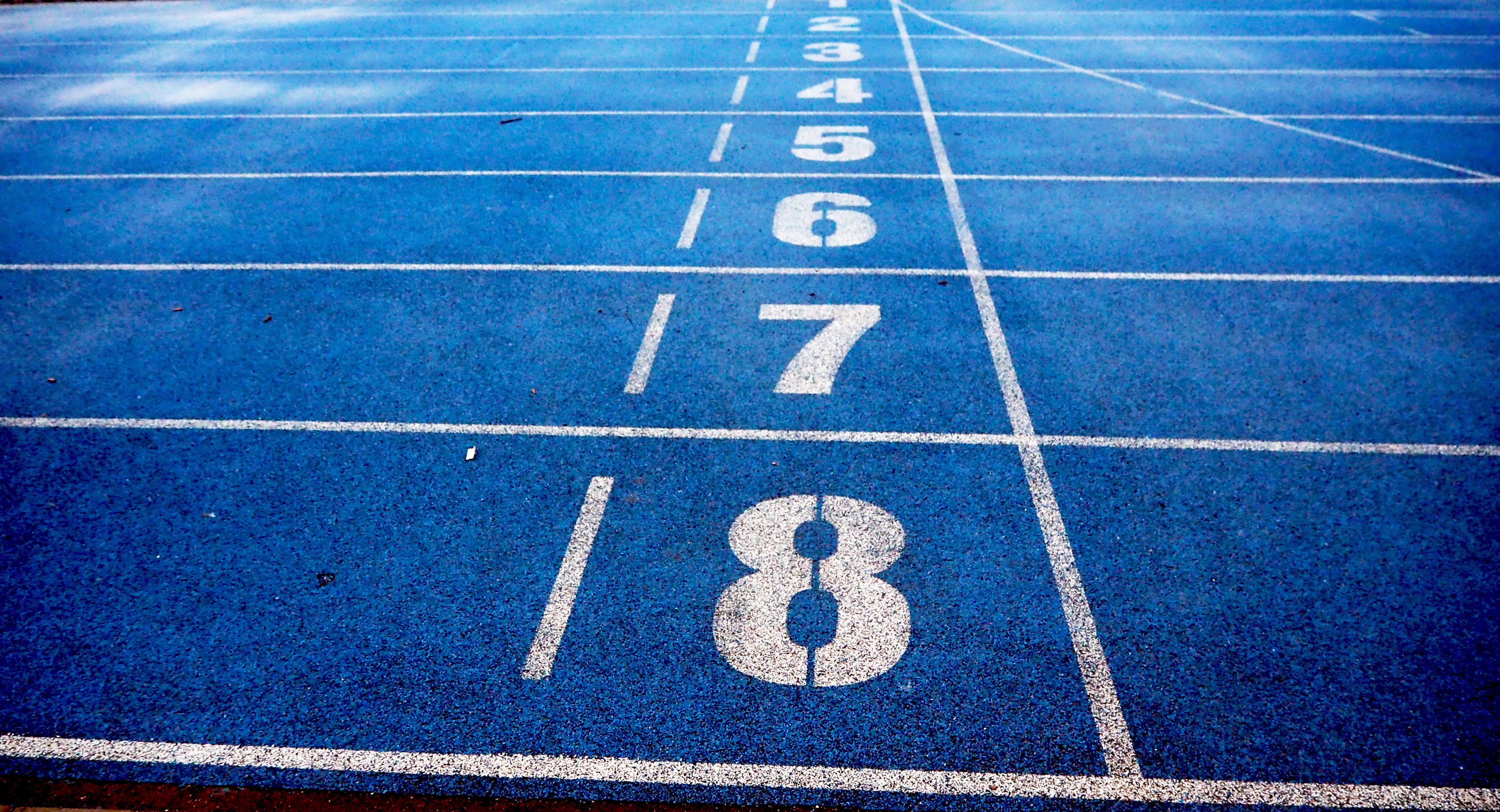 running track, track, running, sports, hd, blue, 4k, HD Wallpaper