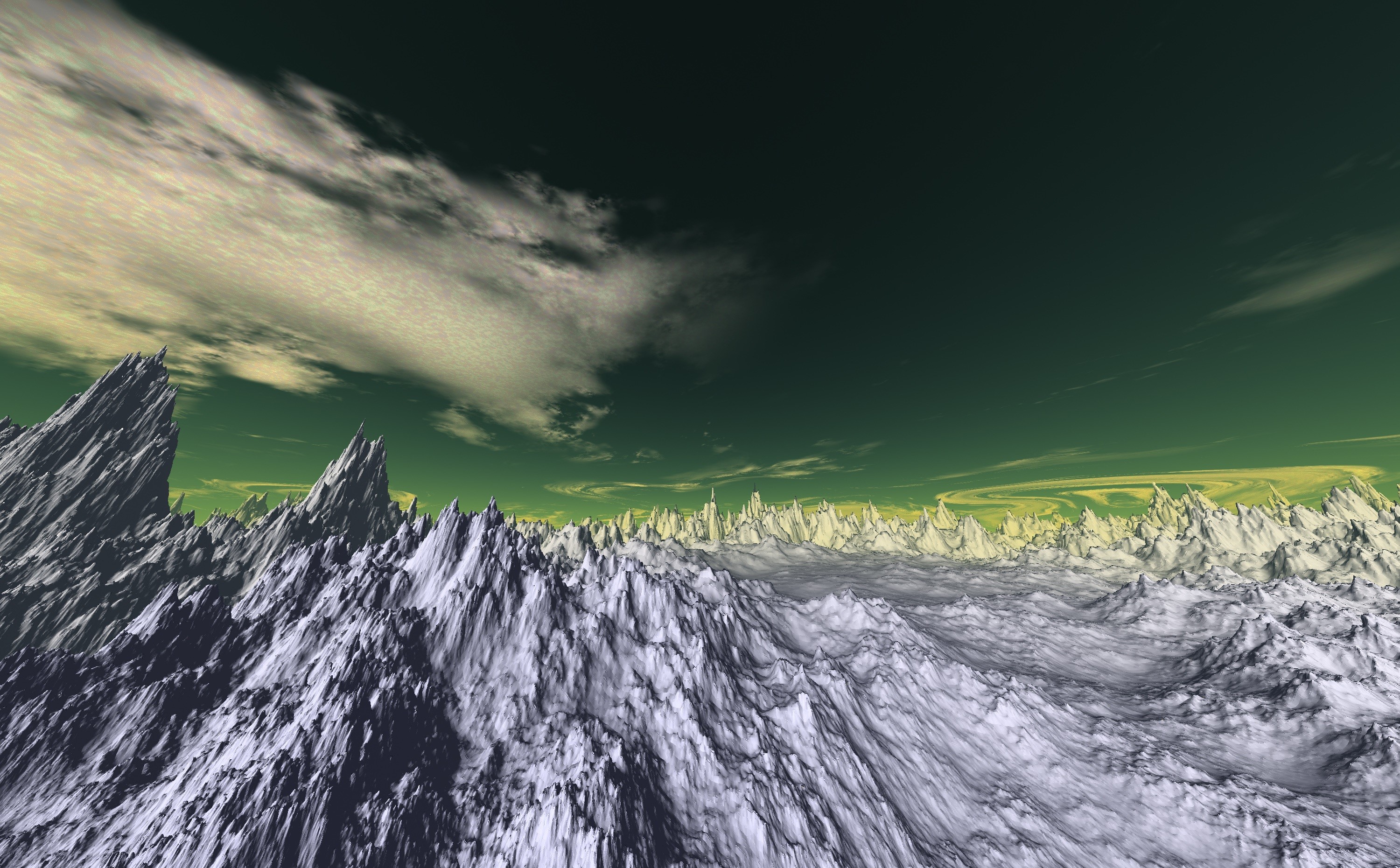 mountains, snow, 3d, hd, HD Wallpaper