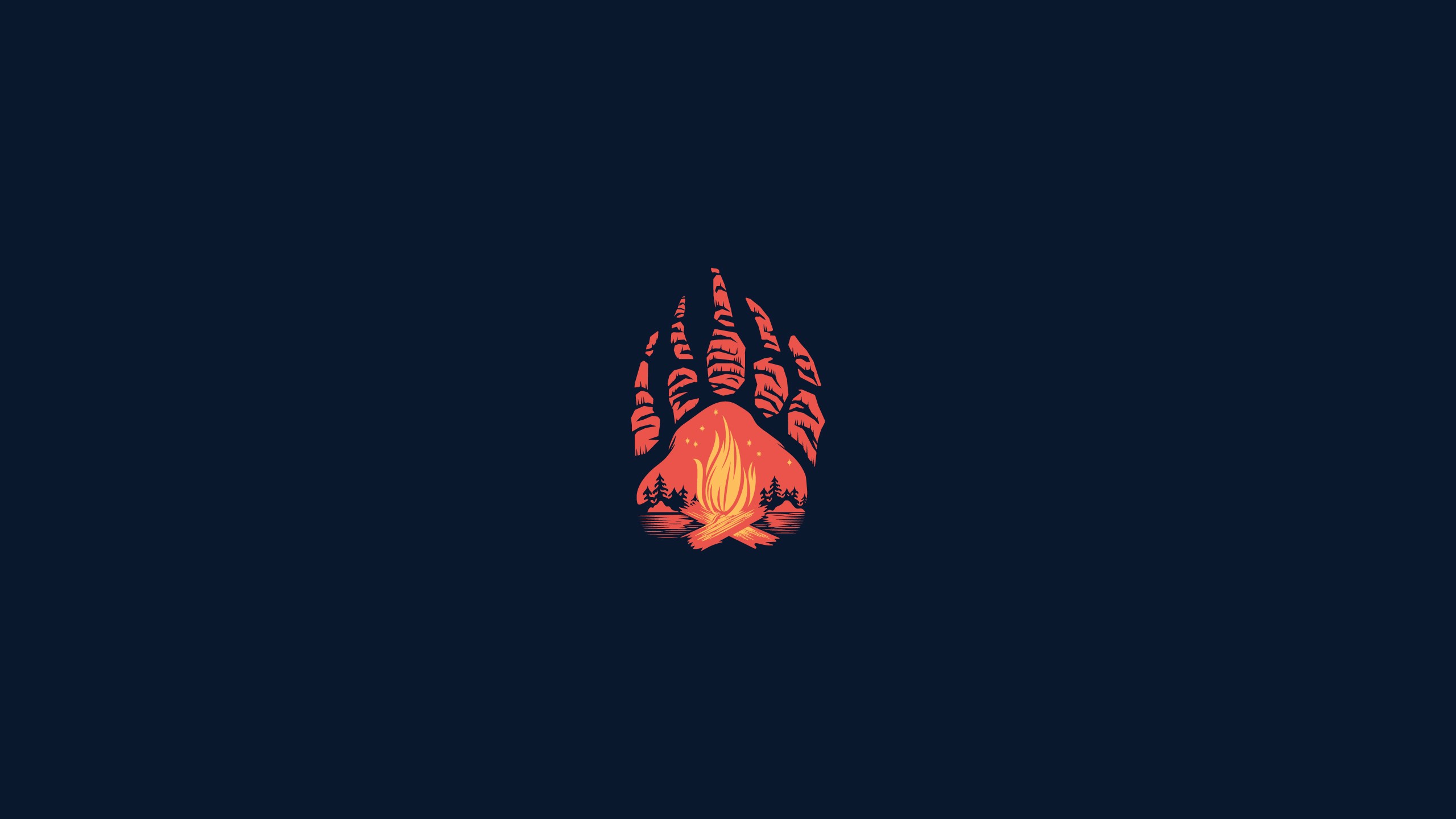 campfire, minimalist, bonfire, artist, artwork, digital art, hd, minimalism, HD Wallpaper