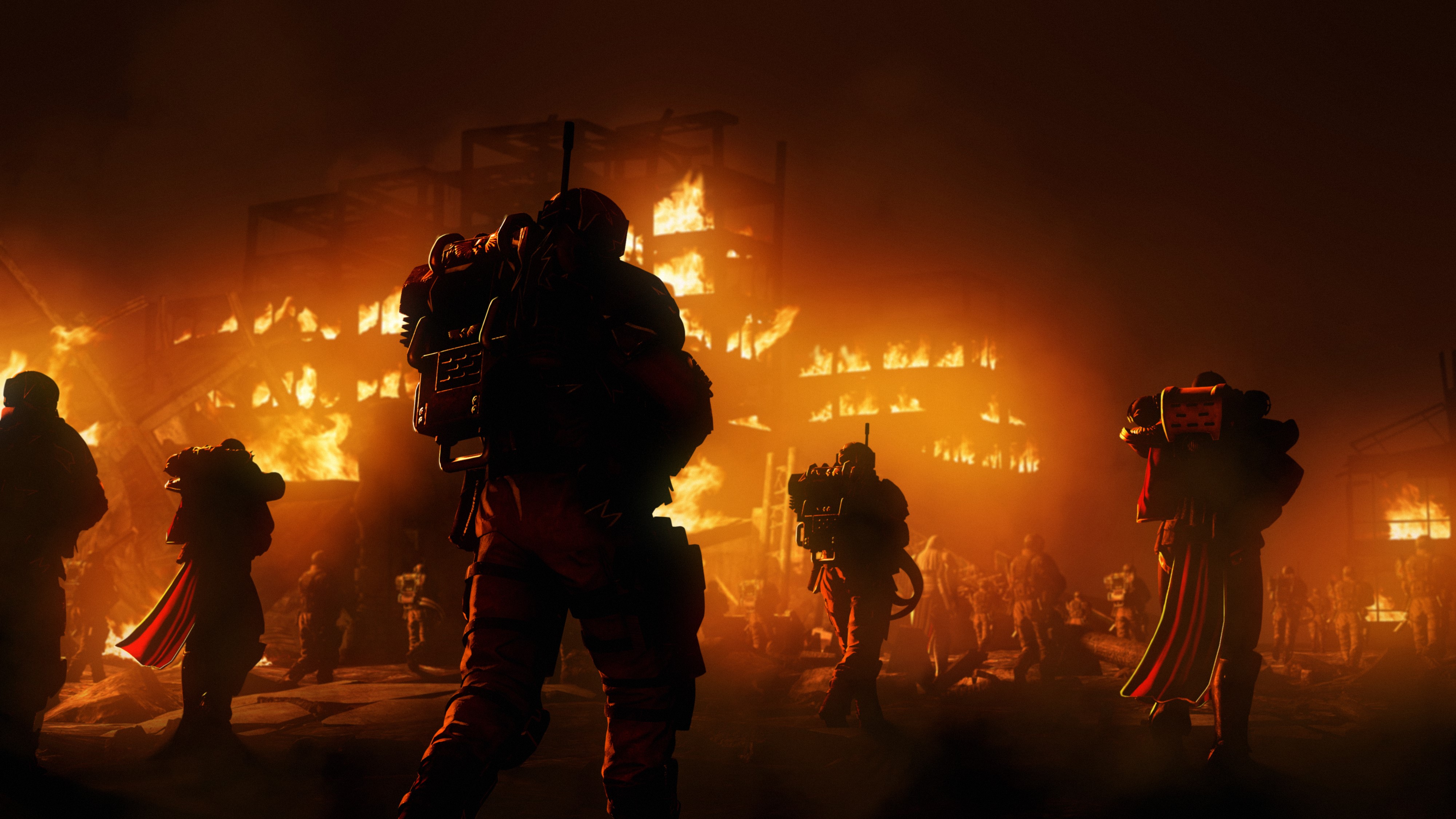 warrior, war, night, fire, artist, artwork, digital art, hd, 4k, deviantart, HD Wallpaper