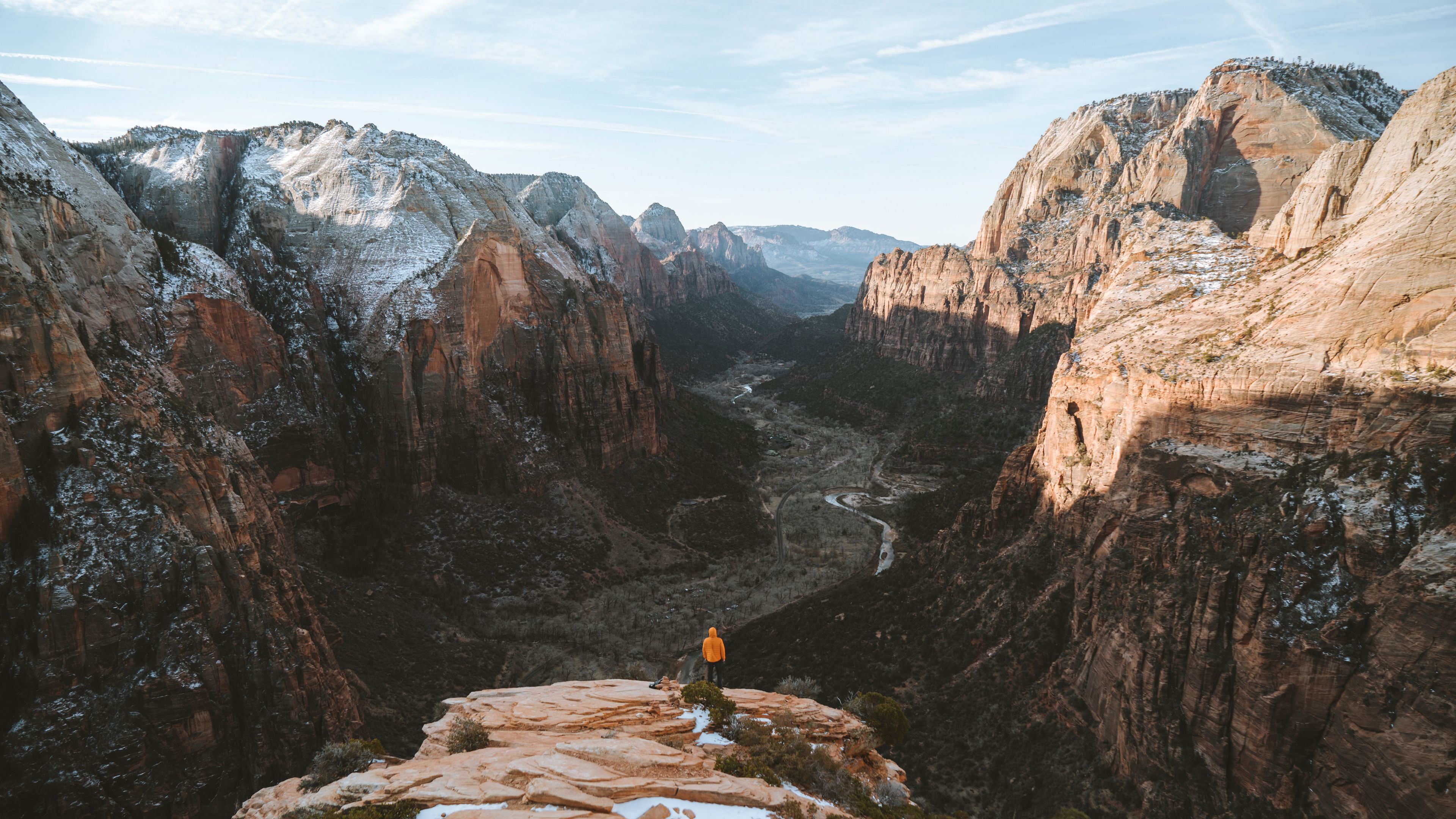 mountains, loneliness, peak, lonely, solitude, zion, 4k, HD Wallpaper