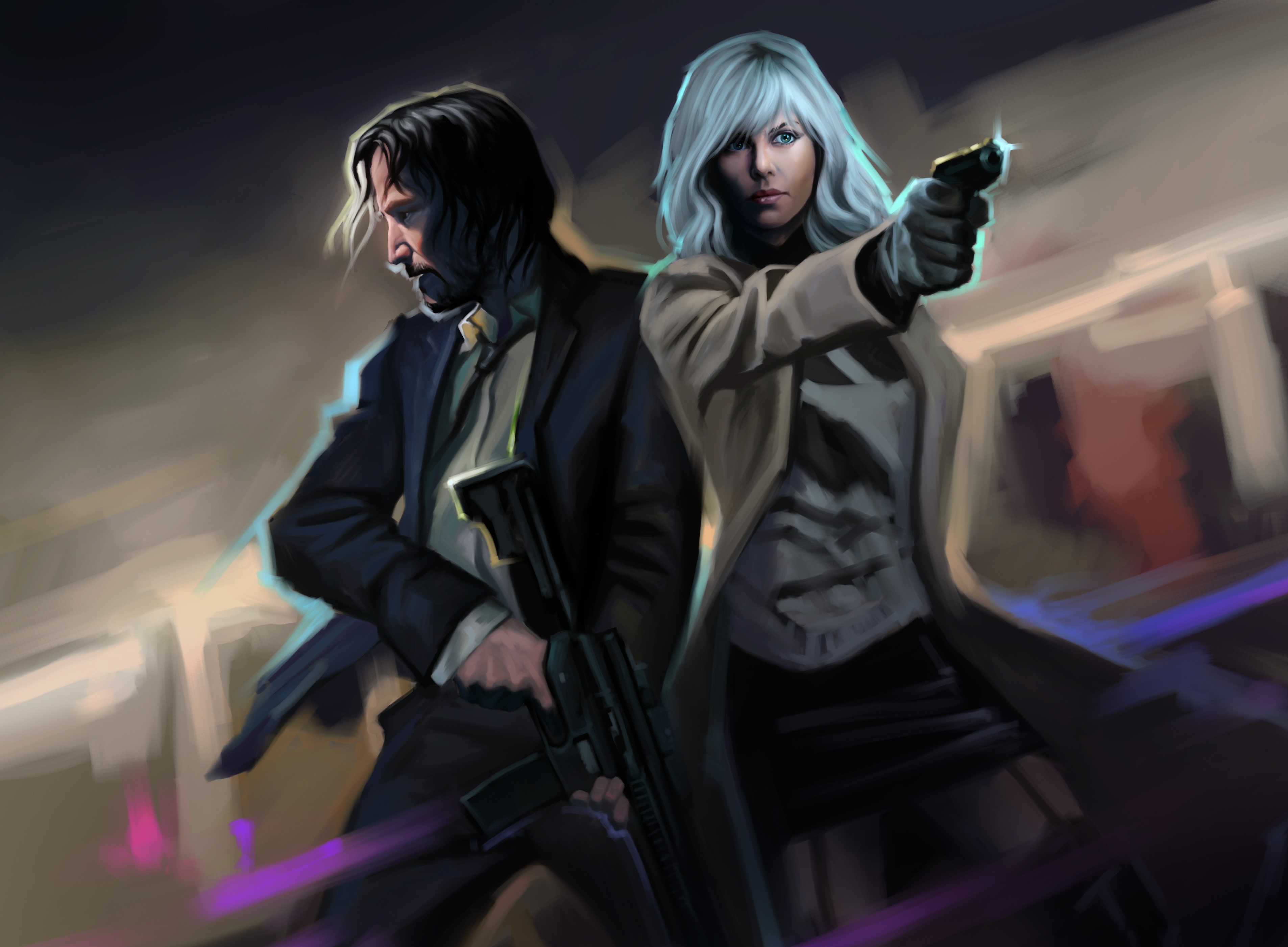 john wick, atomic blonde, artwork, artist, deviantart, hd, 4k, movies, HD Wallpaper