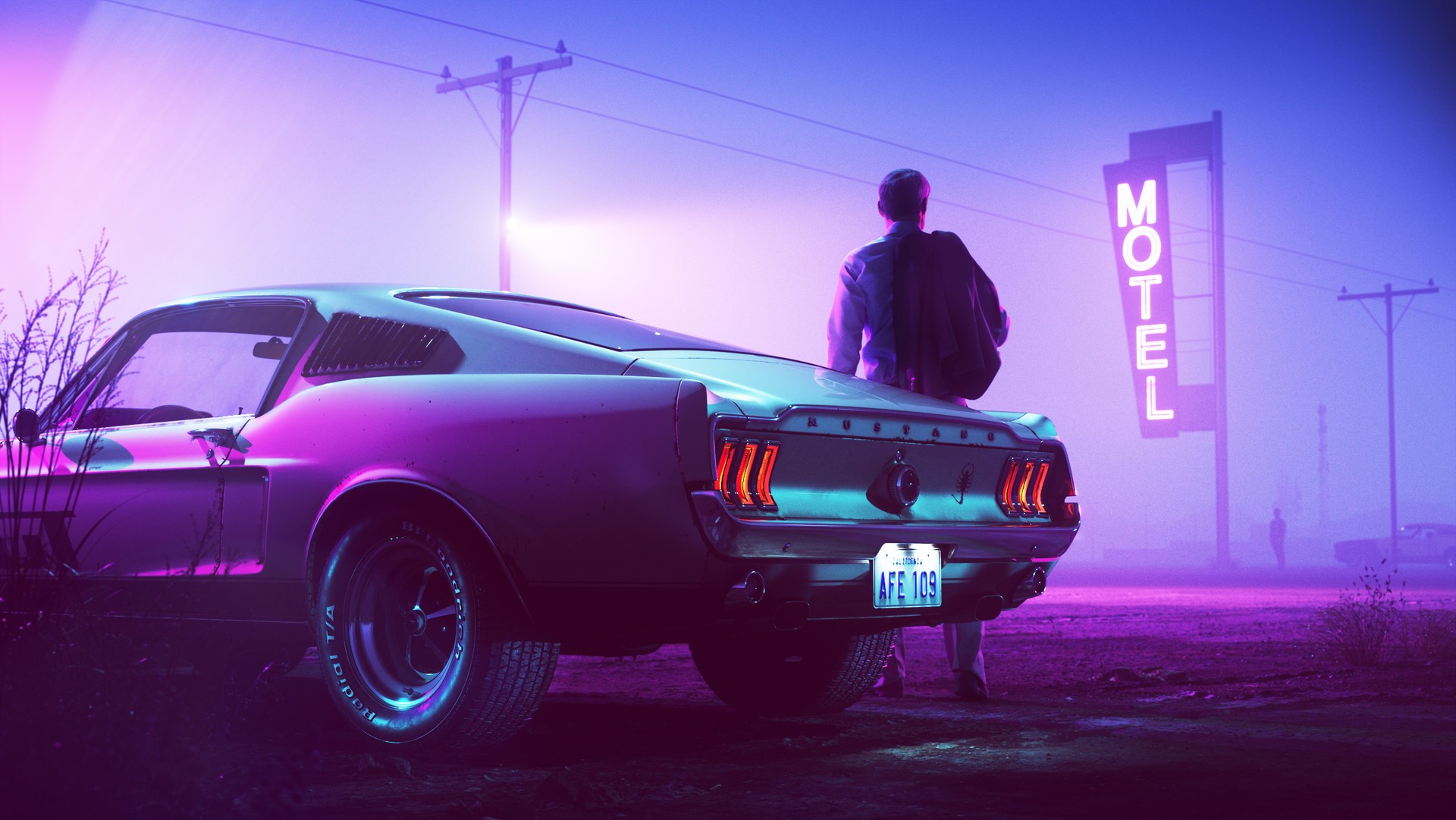 artist, artwork, hd, mustang, HD Wallpaper