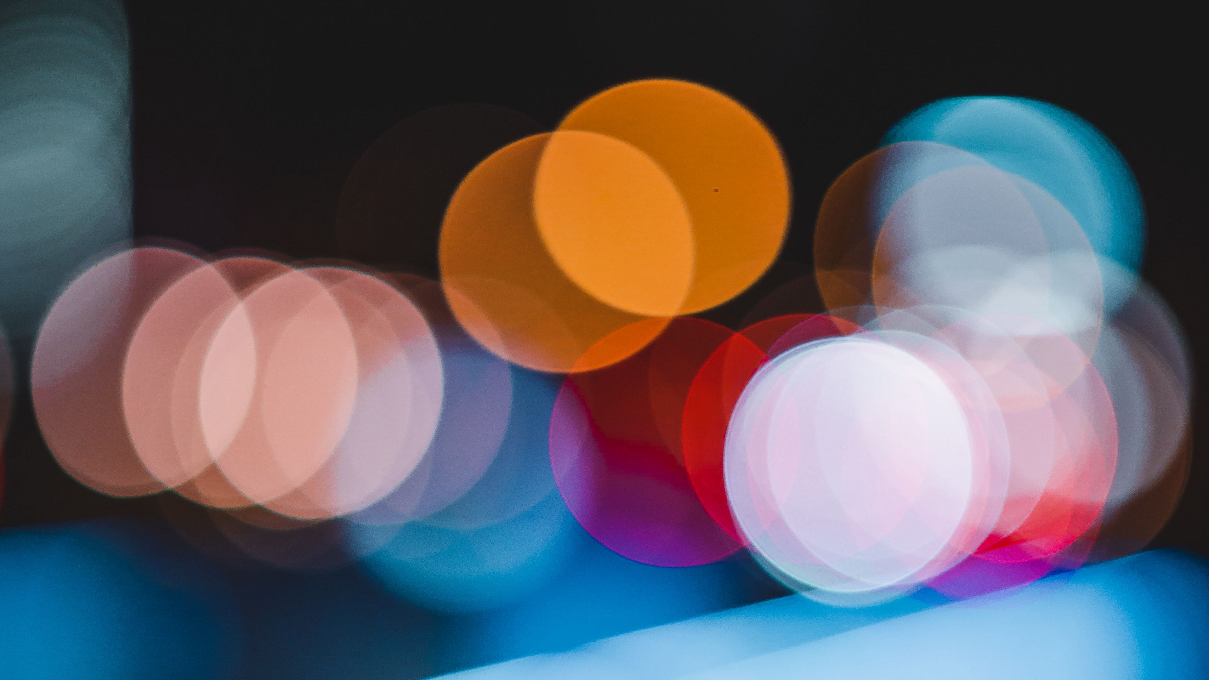 glare, circles, bokeh, blur, lights, 4k, HD Wallpaper