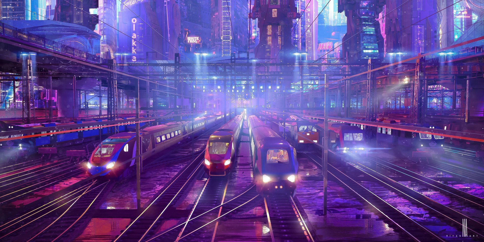 train, illustration, artwork, artist, digital art, hd, HD Wallpaper