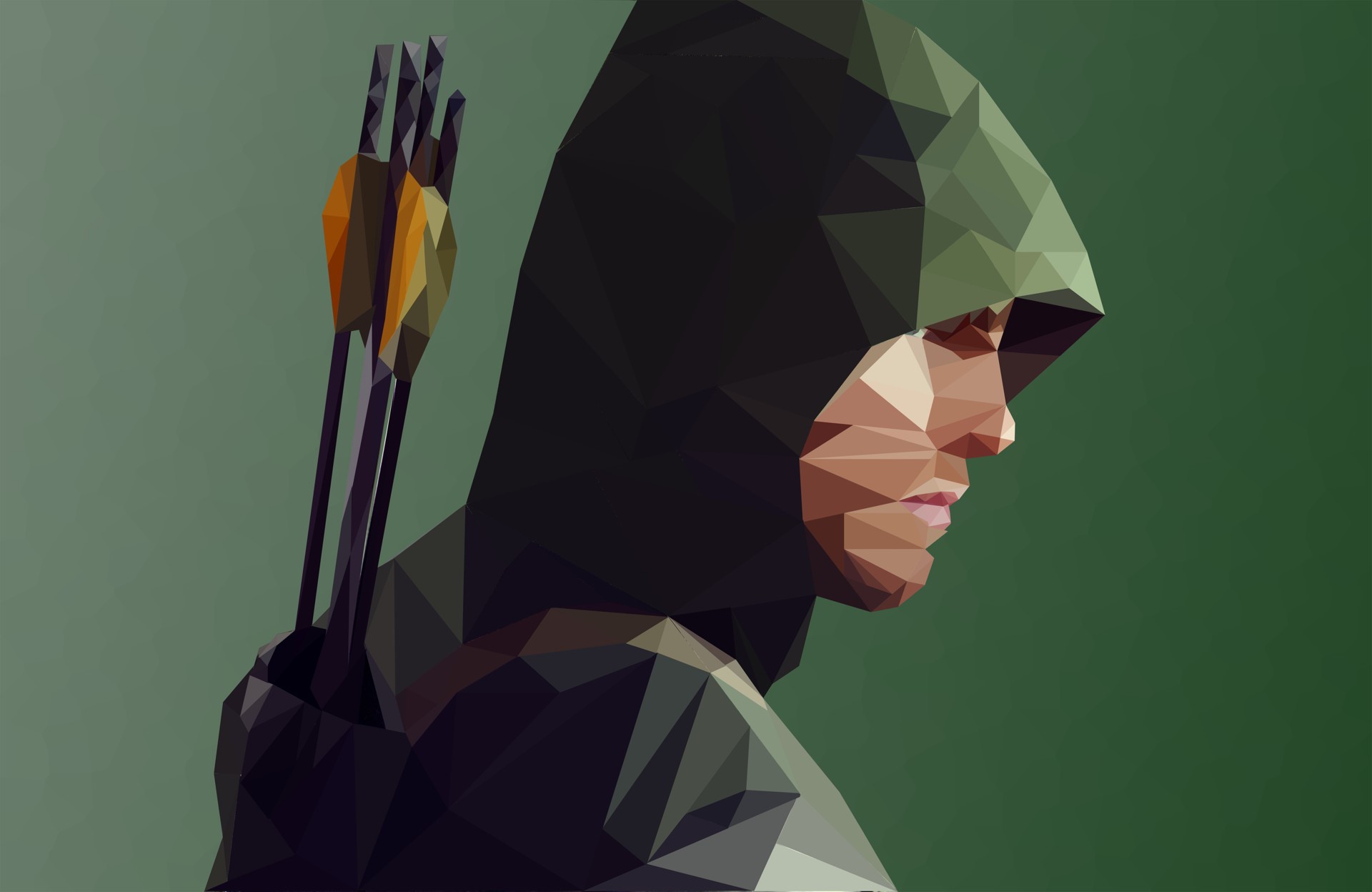arrow, superheroes, hd, artwork, artist, artstation, low poly, HD Wallpaper