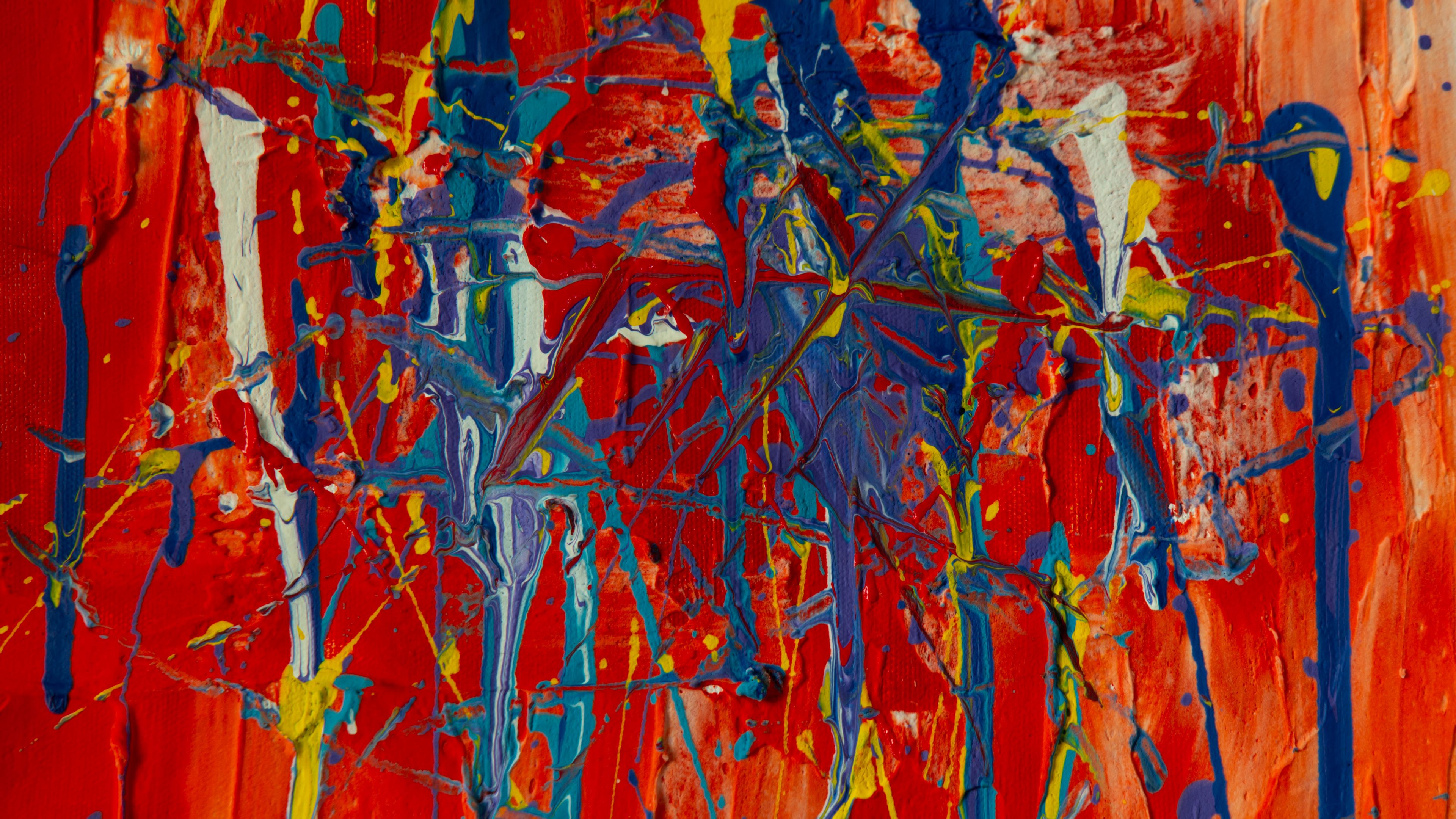 canvas, paint, stains, strokes, abstraction, 4k, HD Wallpaper