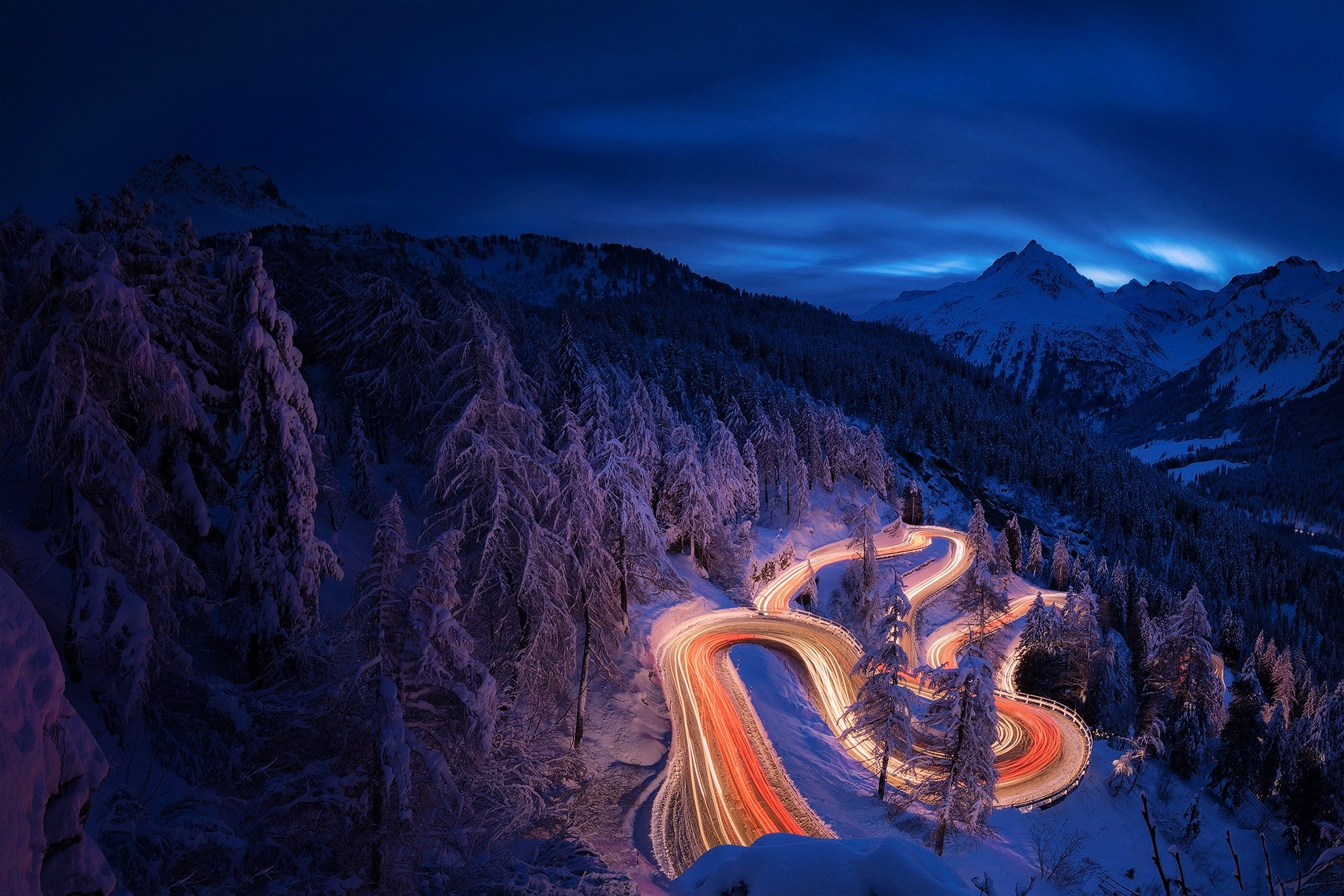 time lapse, nature, photography, forest, landscape, mountains, winter, hd, HD Wallpaper
