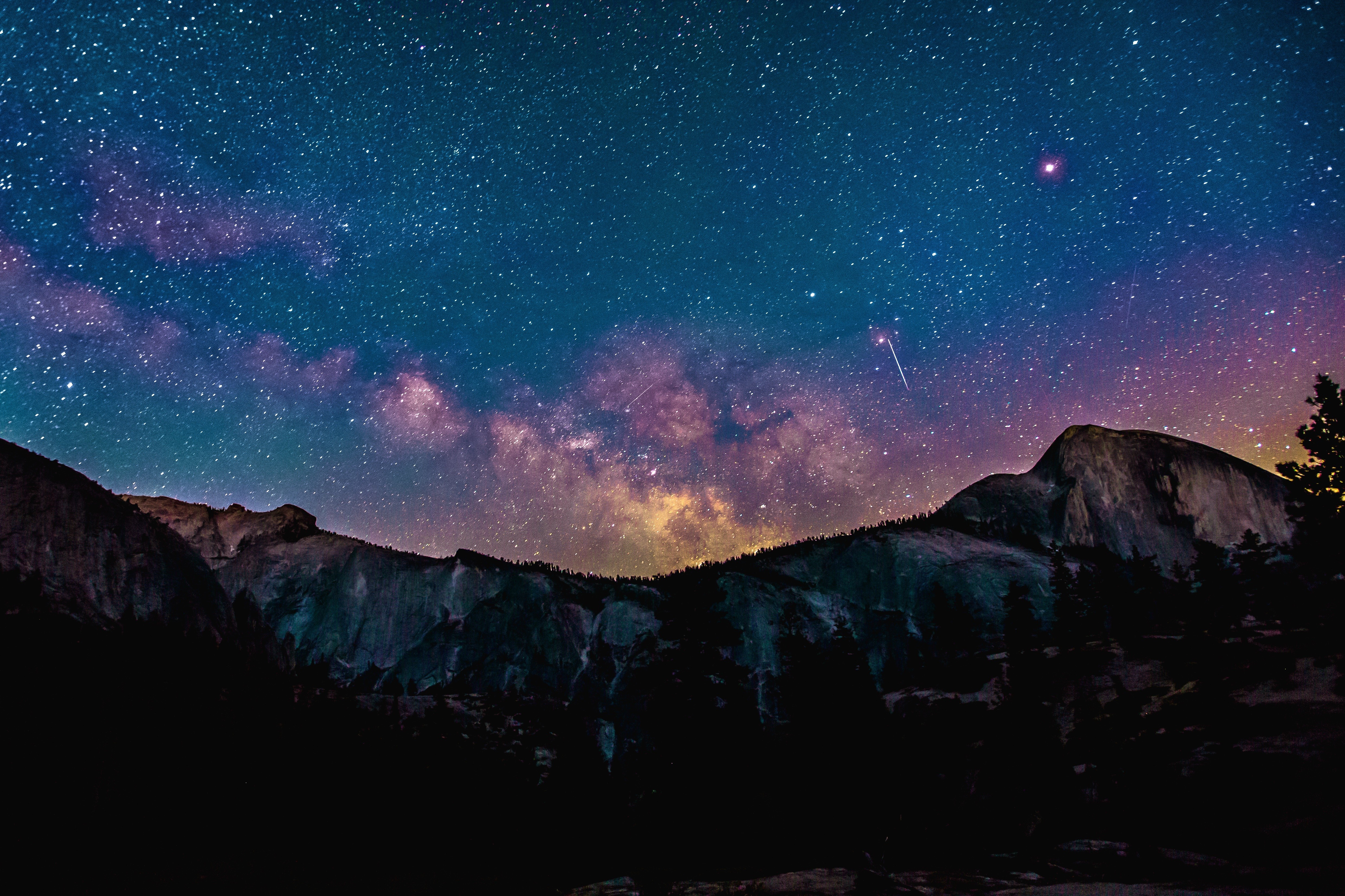 stars, space, landscape, mountains, hd, 4k, 5k, nature, HD Wallpaper