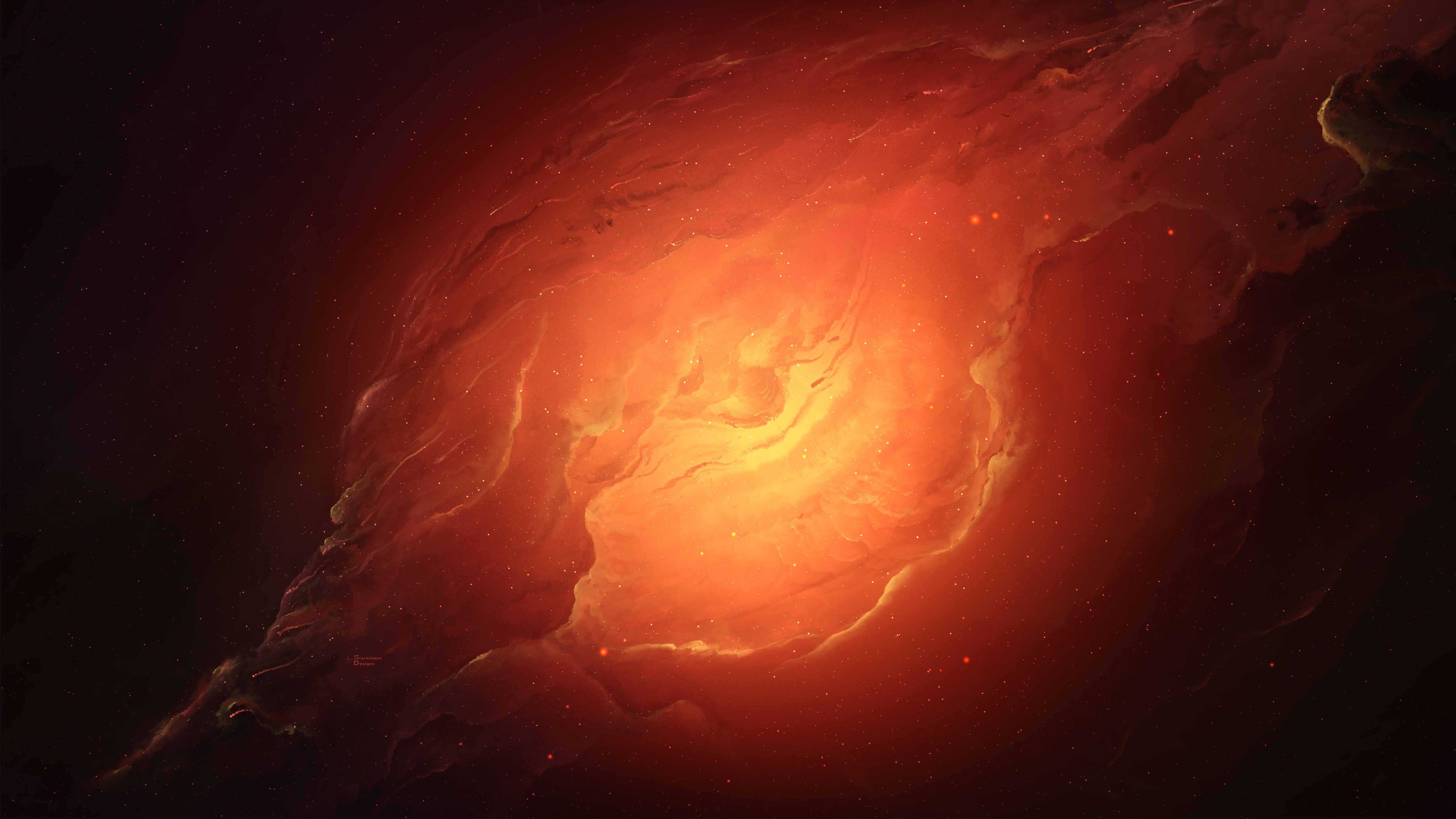 galaxy, fire, digital universe, hd, 4k, 5k, space, HD Wallpaper