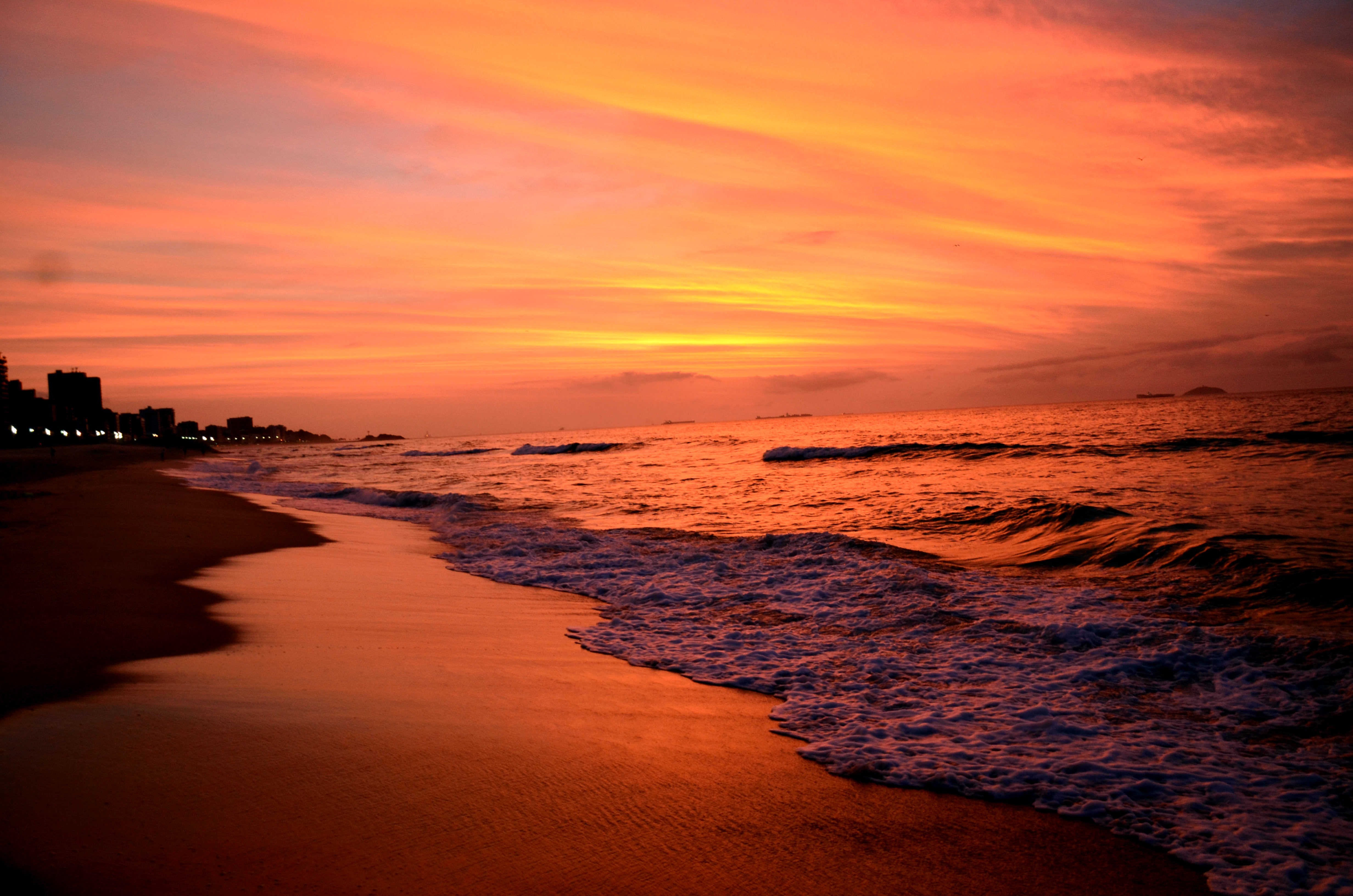 beach, sunset, nature, water, 5k, 4k, hd, HD Wallpaper
