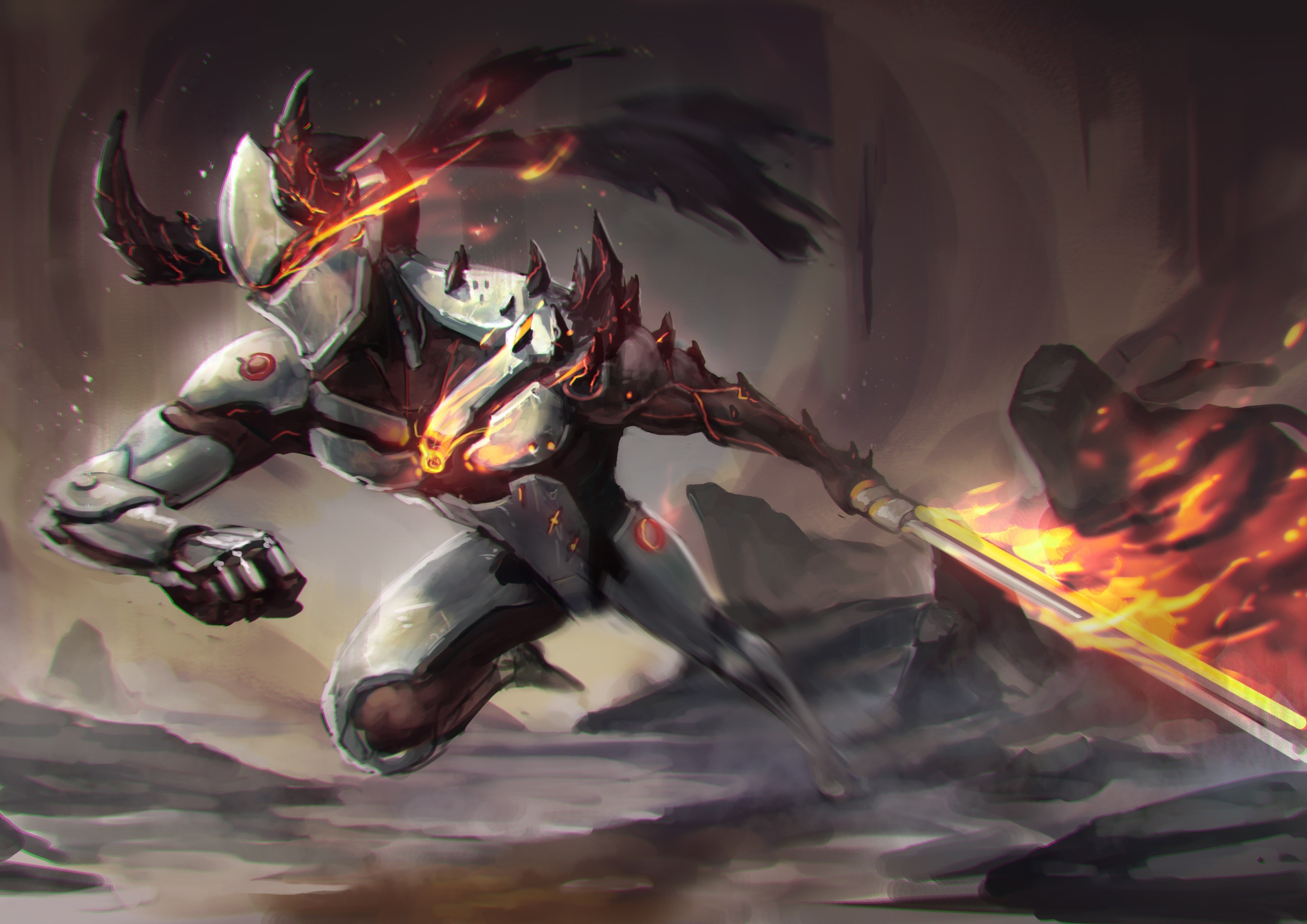 genji overwatch, overwatch, games, artwork, hd, 4k, HD Wallpaper