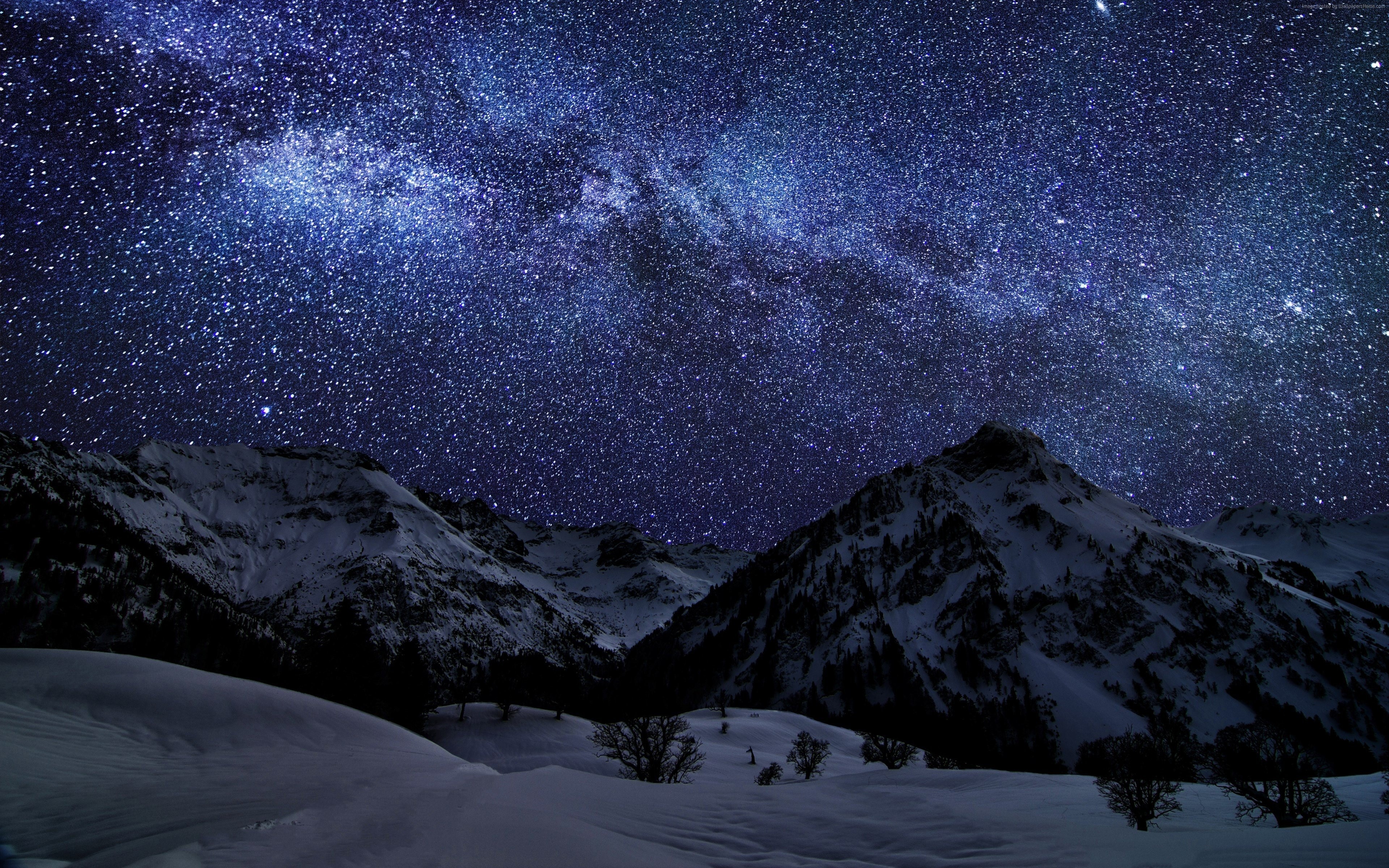 mountains, nature, hd, landscape, 4k, galaxy, HD Wallpaper