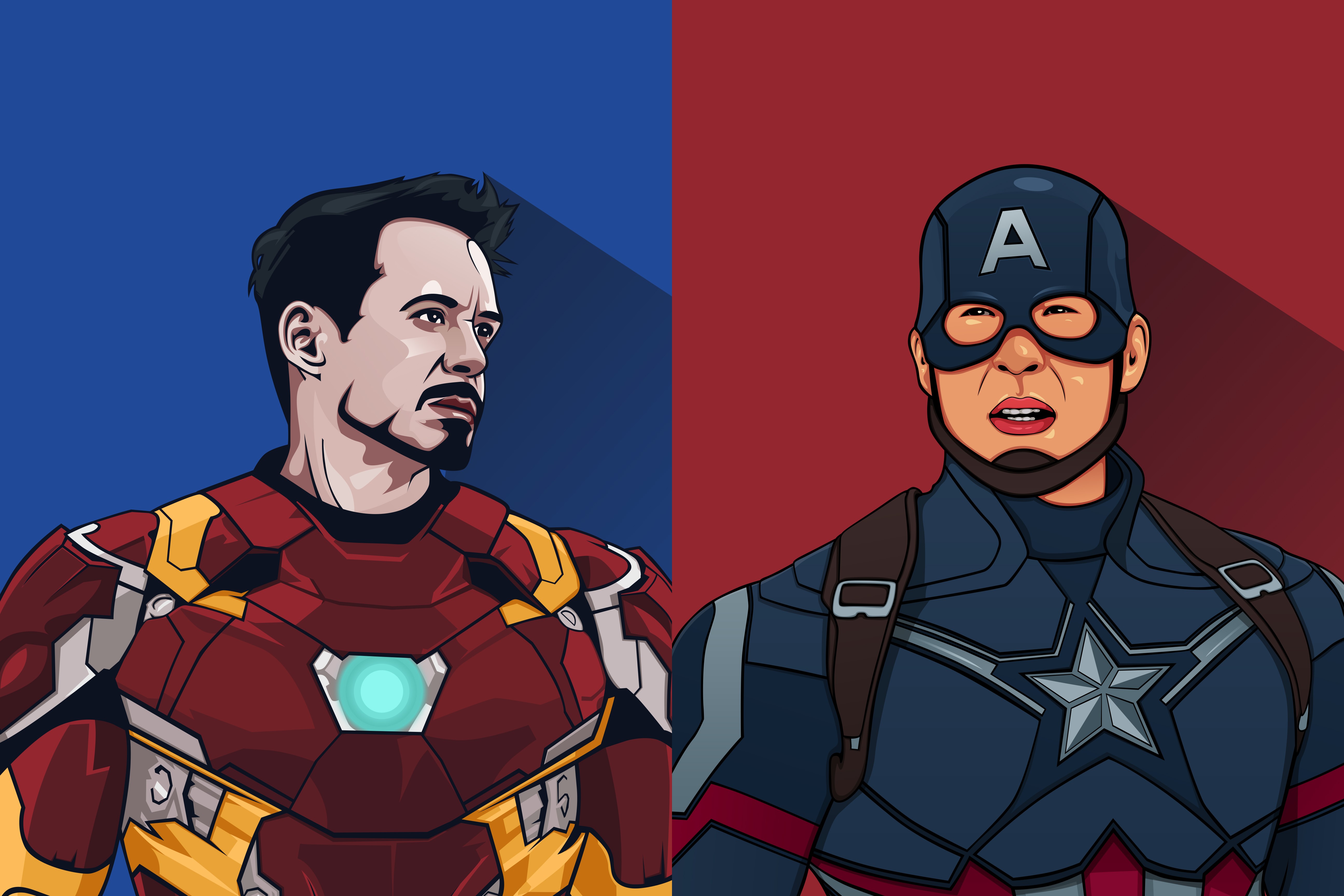 iron man, captain america, hd, 4k, 5k, artwork, superheroes, HD Wallpaper