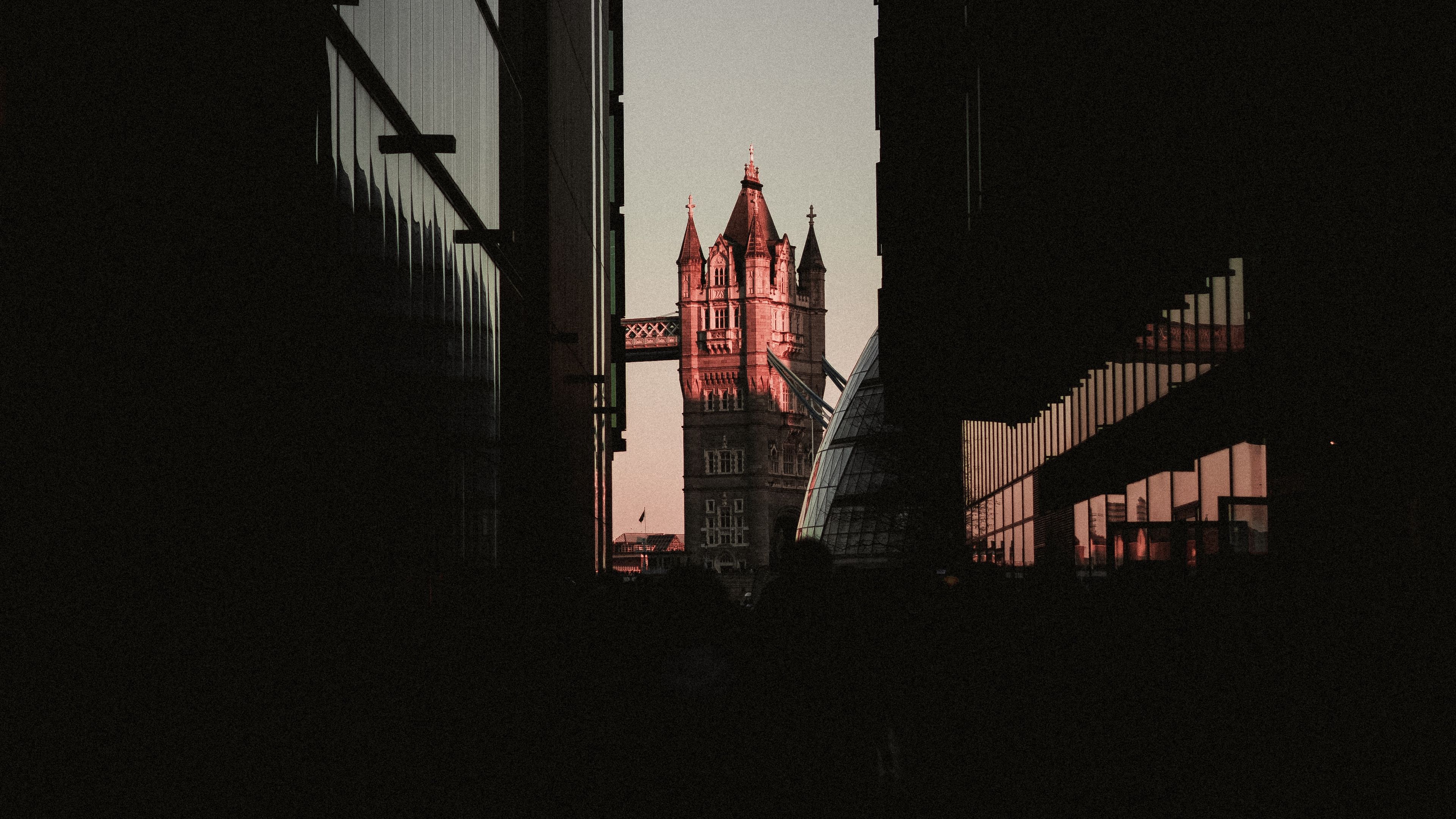 buildings, dark, architecture, city, 4k, HD Wallpaper