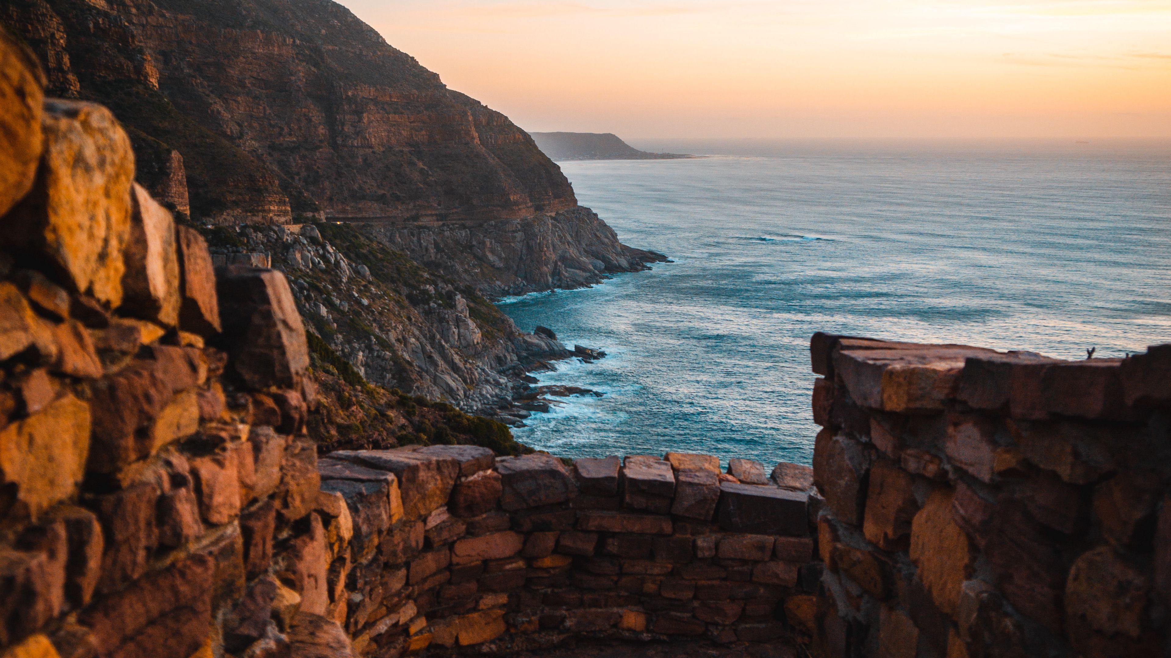 sea, rocks, stairs, stones, shore, 4k, HD Wallpaper